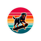 love your pet day retro rottweiler stickers - skateboard dog