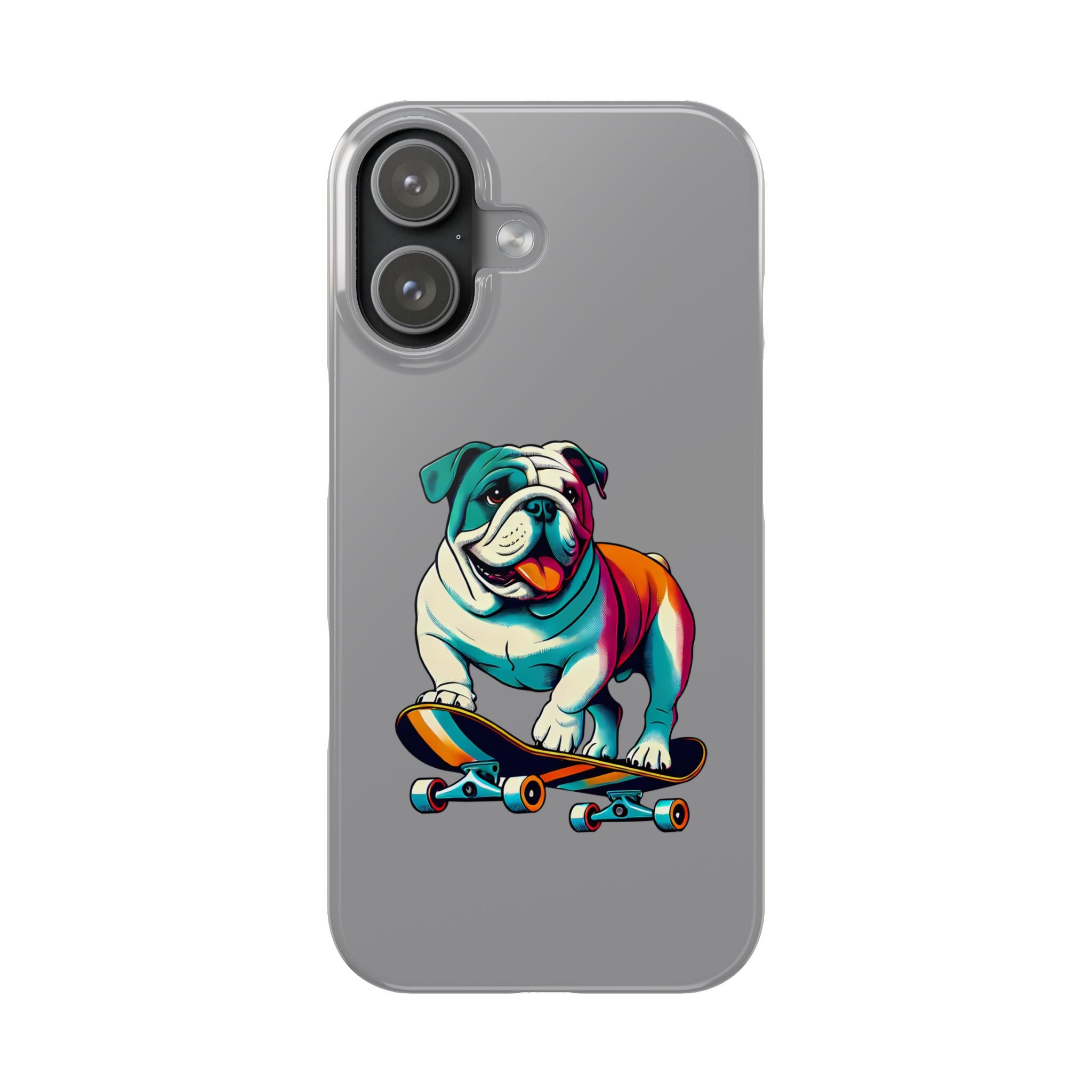 Slim Phone Case - Skateboarding Bulldog Pet Lover Gift
