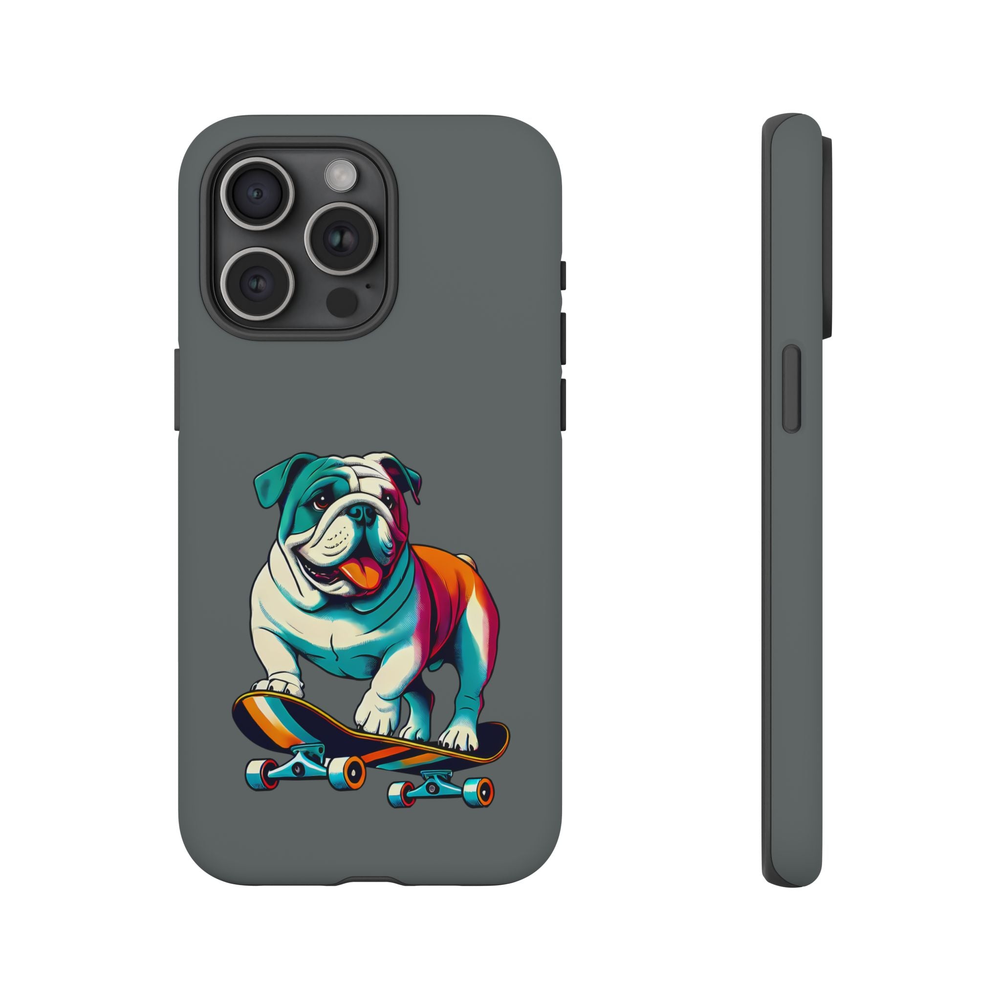national pet day skateboard bulldog phone case for dog lovers