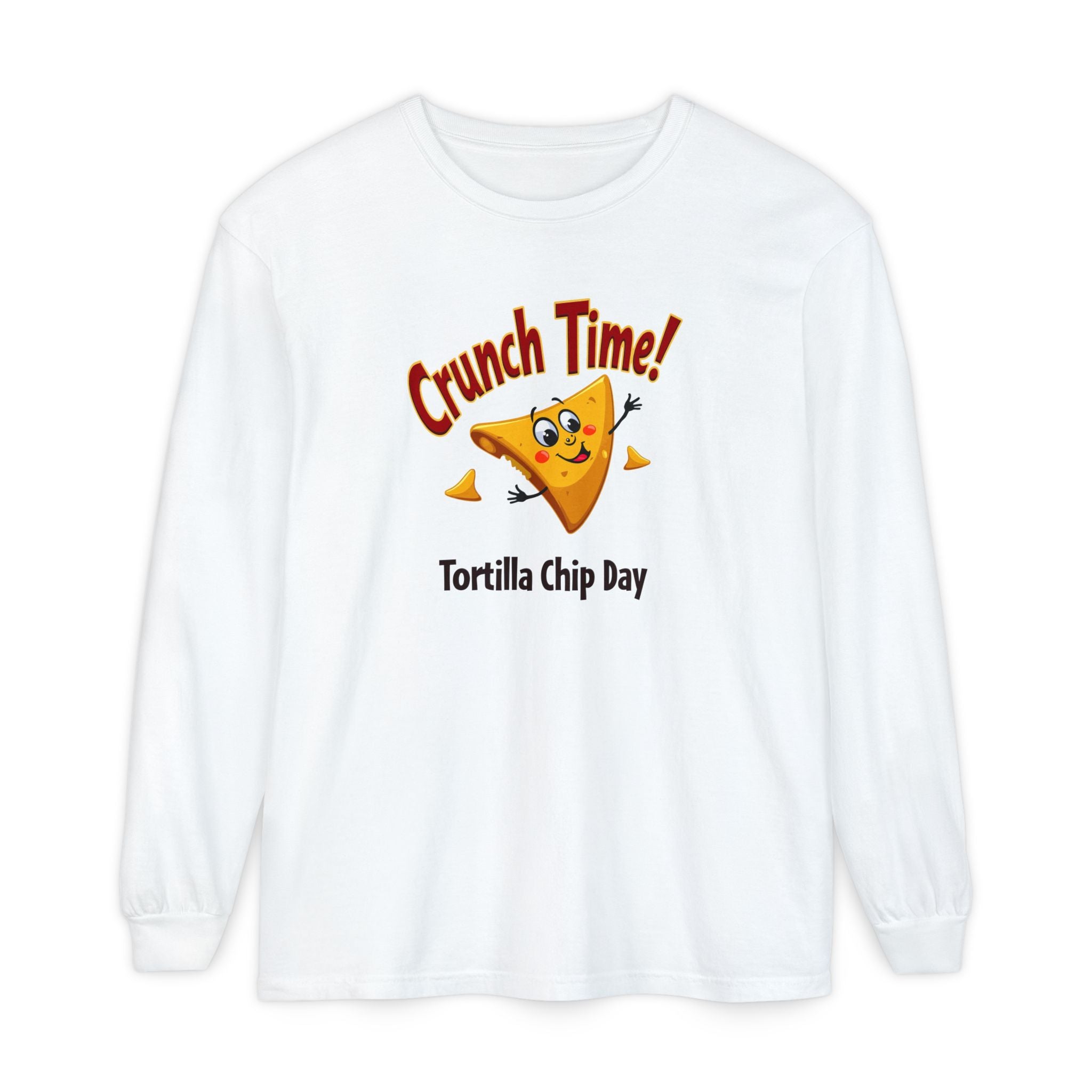 Funny Crunch Time Tortilla Chip Day Long Sleeve T-Shirt