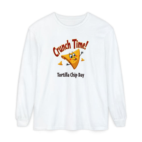 Funny Crunch Time Tortilla Chip Day Long Sleeve T-Shirt