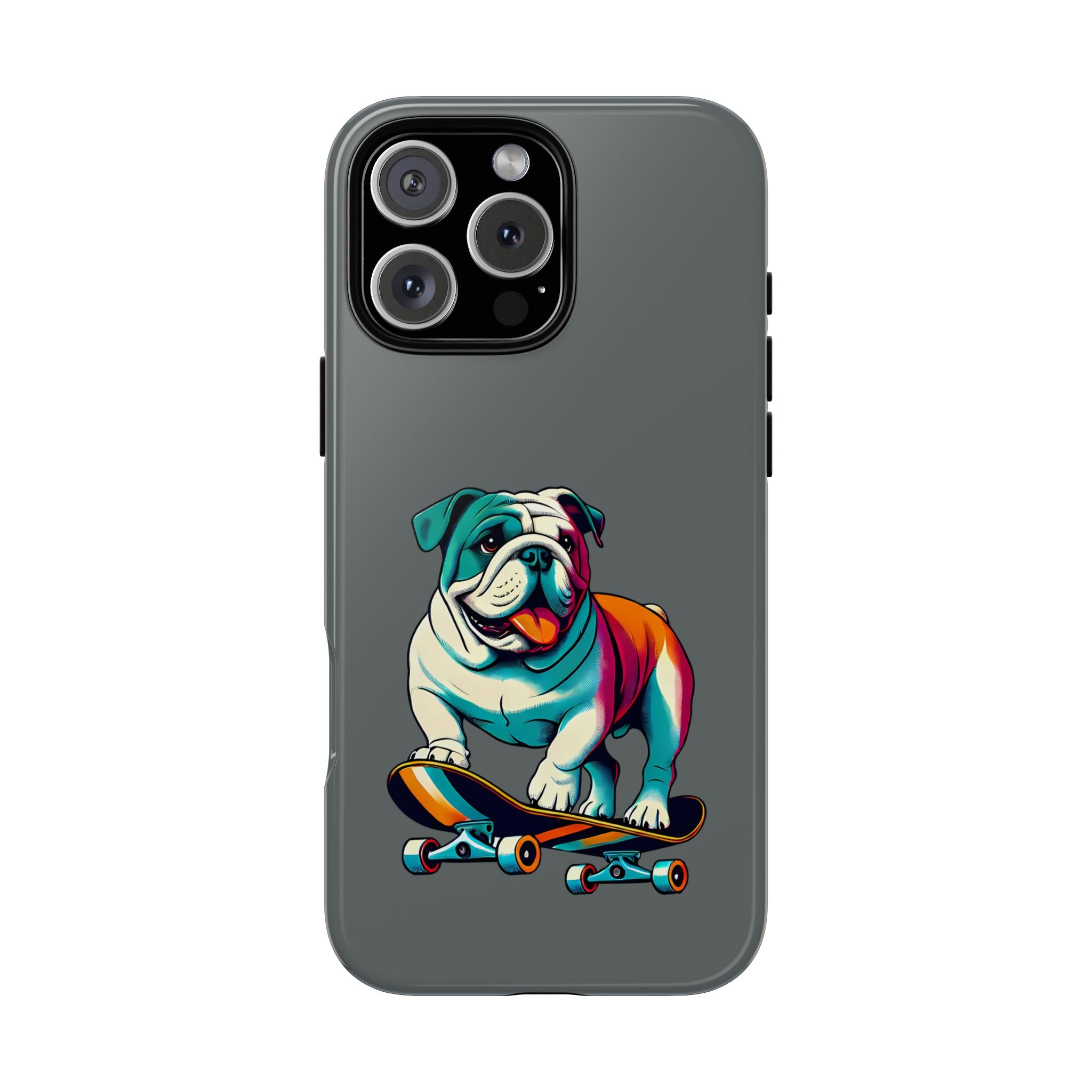 national pet day skateboard bulldog phone case for dog lovers