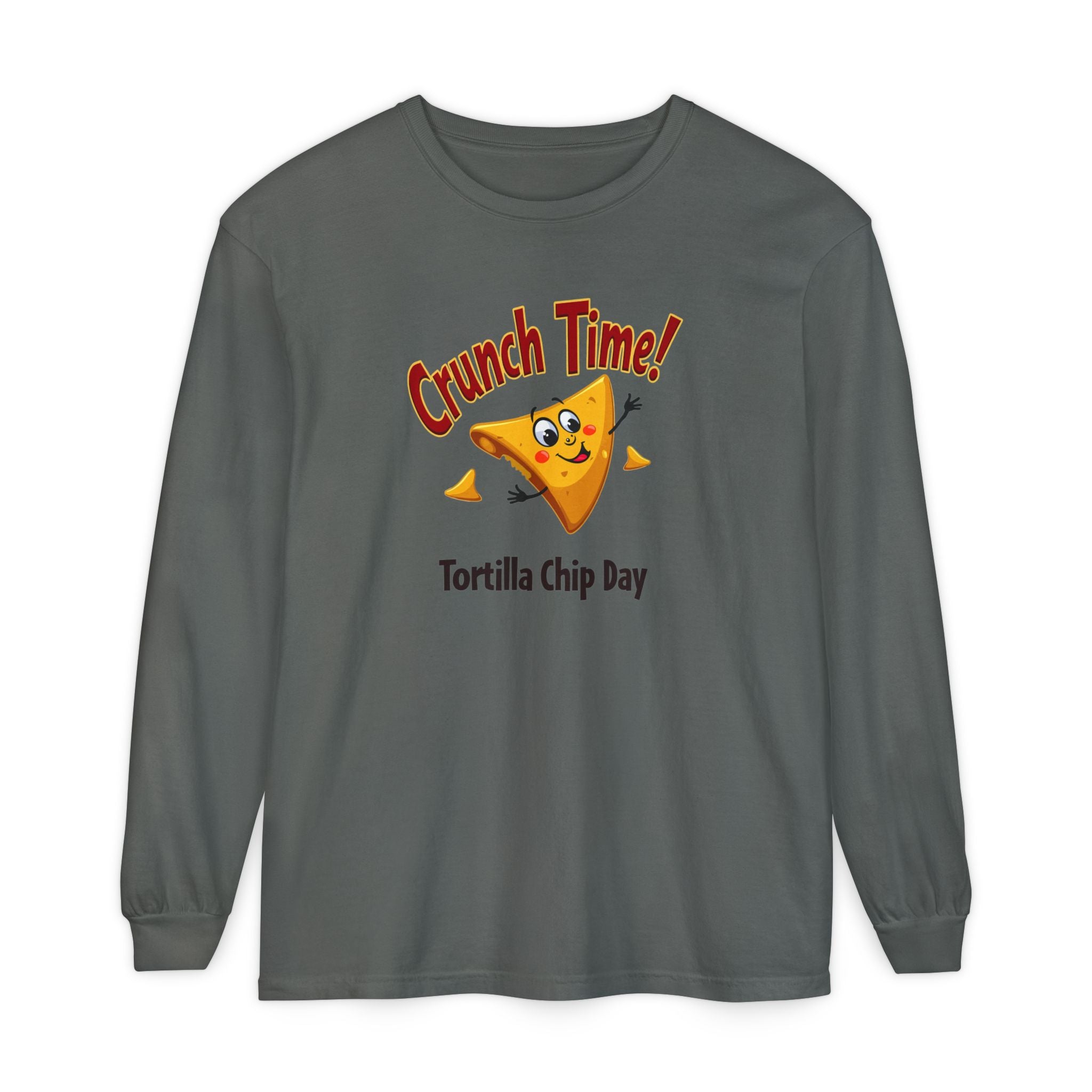 Funny Crunch Time Tortilla Chip Day Long Sleeve T-Shirt
