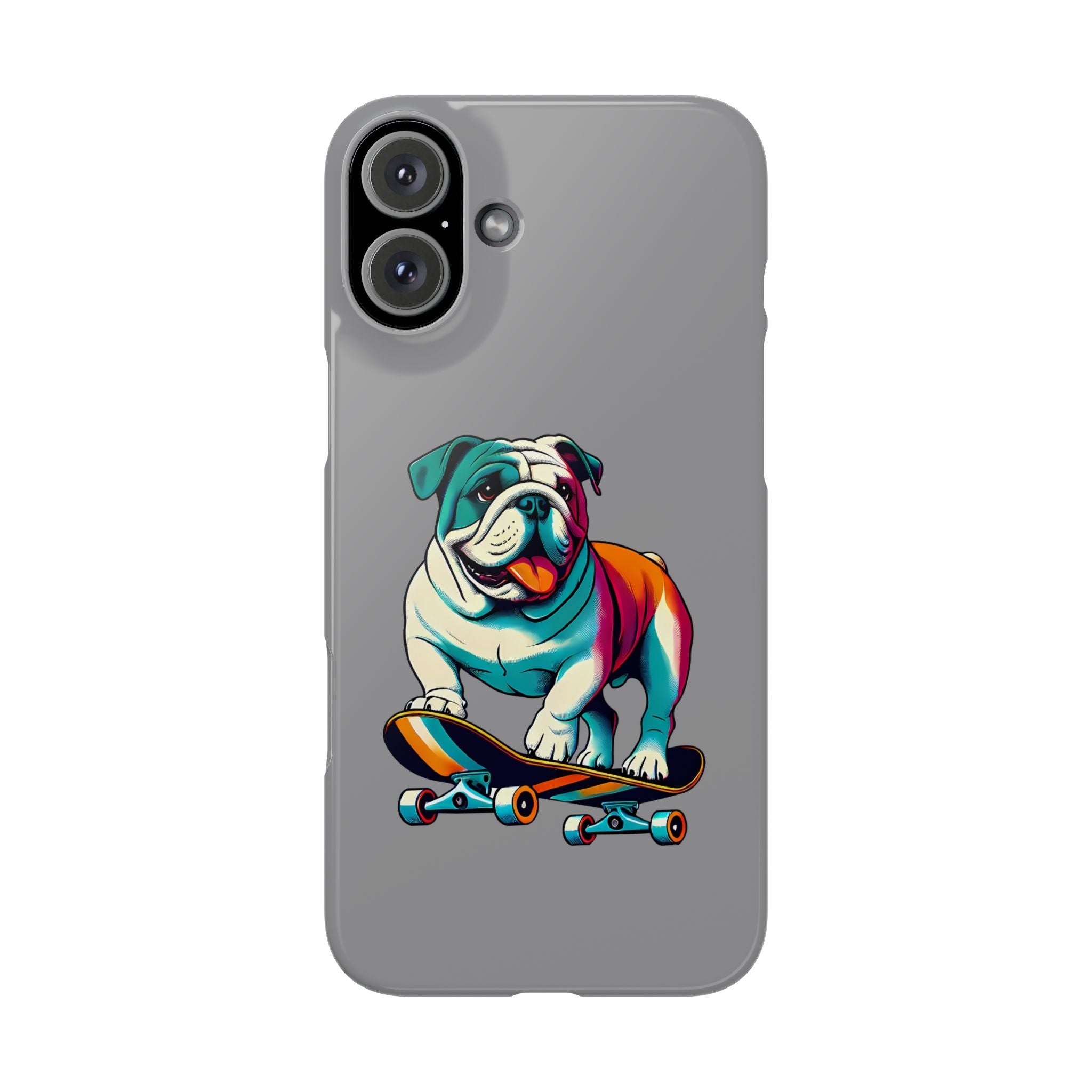 Slim Phone Case - Skateboarding Bulldog Pet Lover Gift