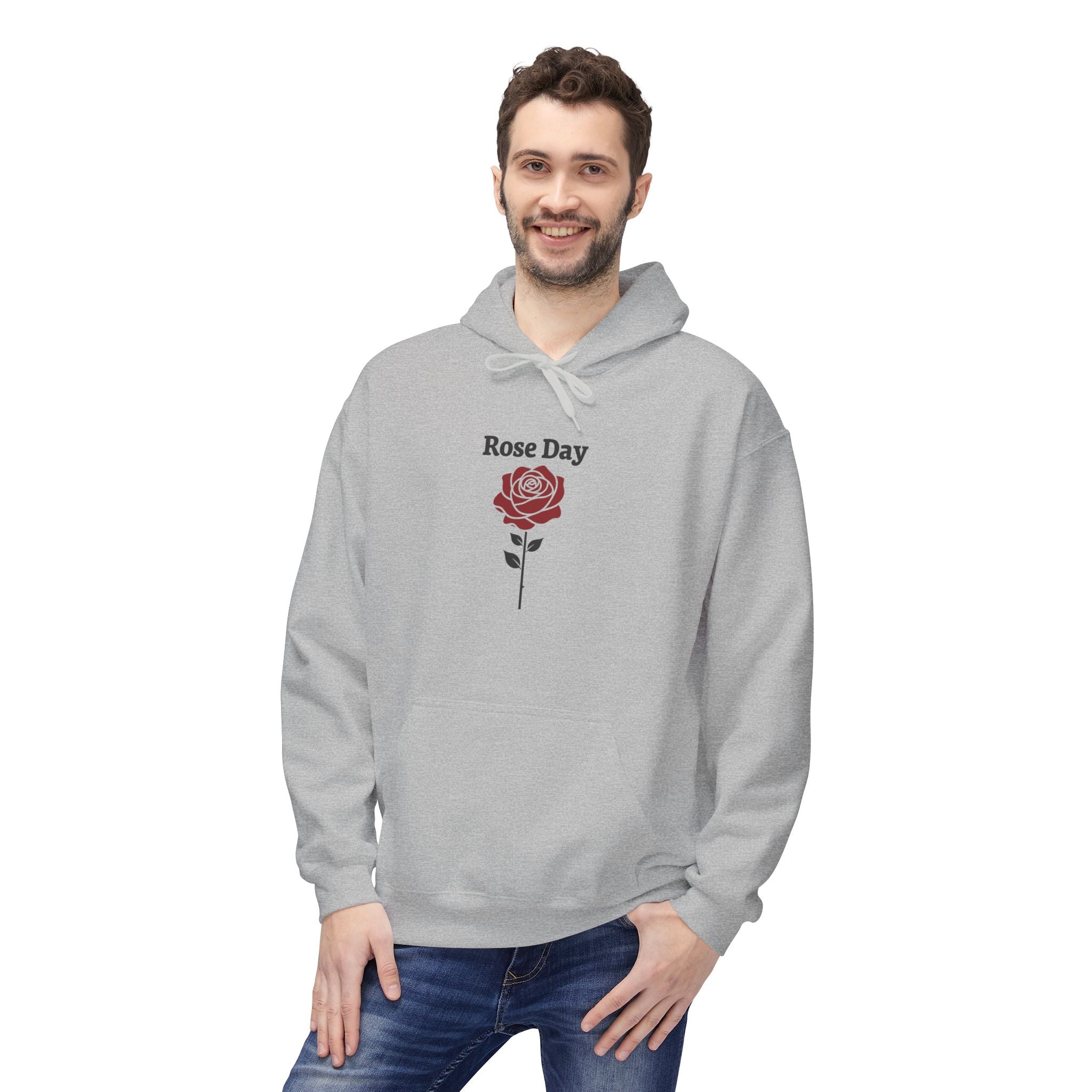 Rose-Inspired Fleece Hoodie - Cozy Fall Gift, Street Style Sweatshirt