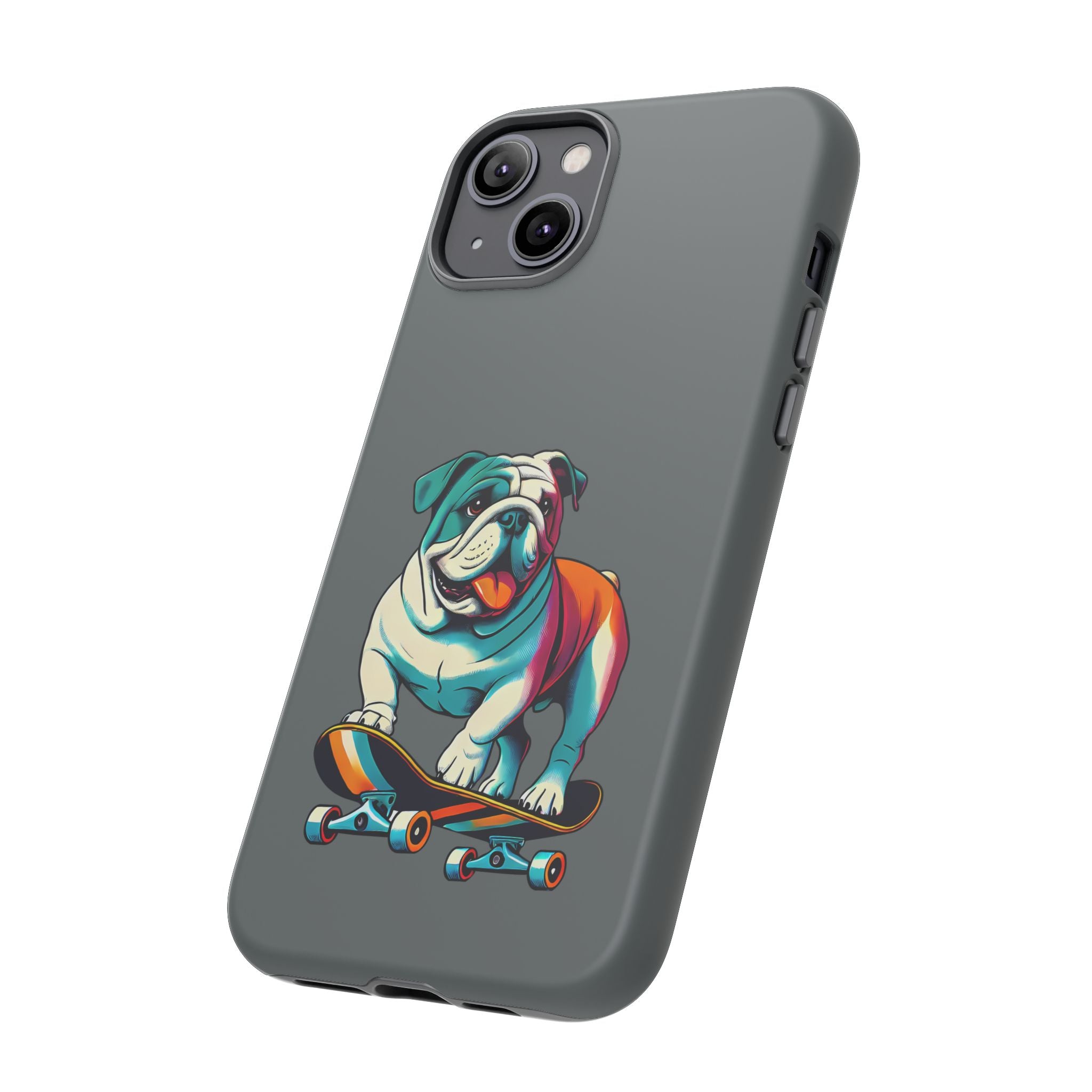 national pet day skateboard bulldog phone case for dog lovers
