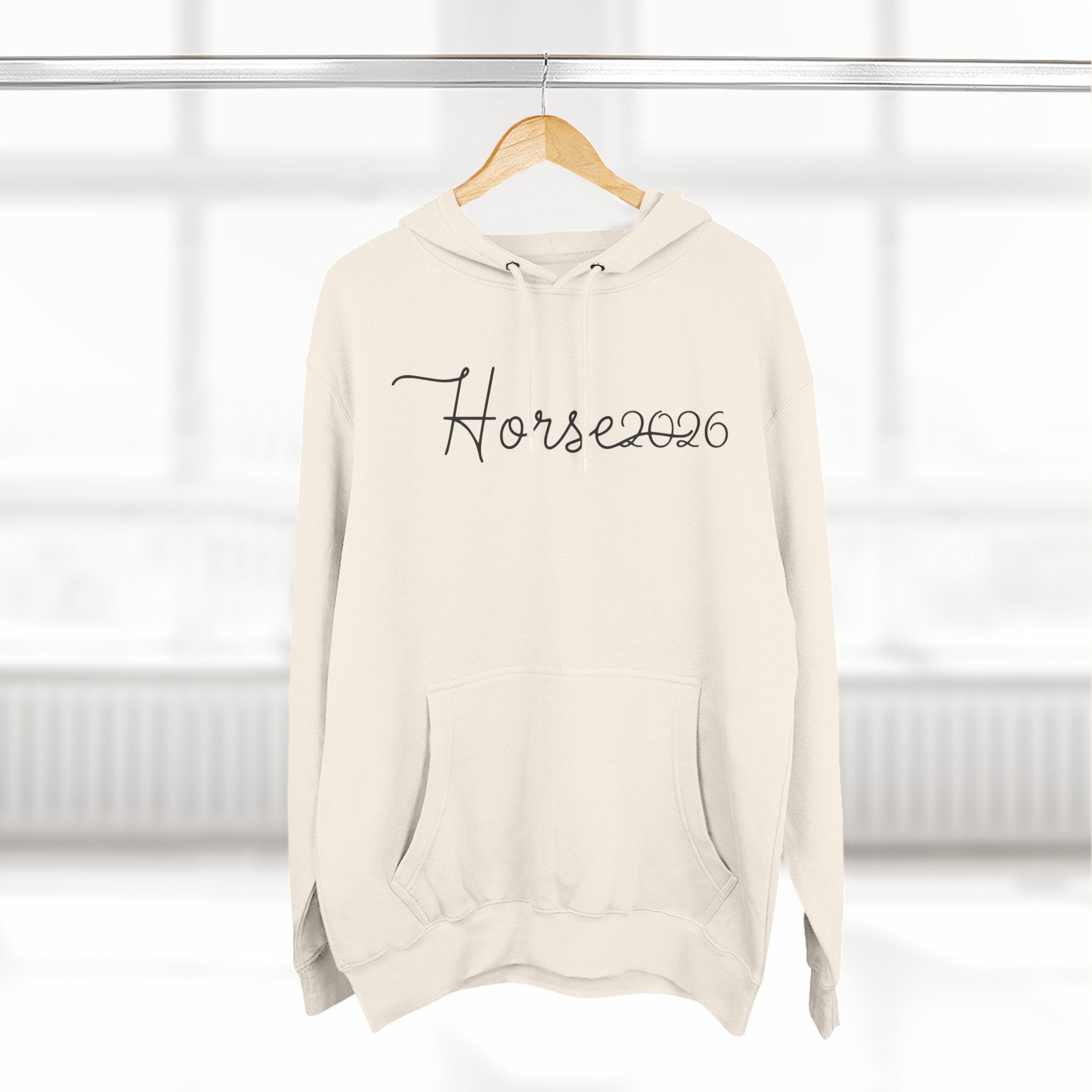Wireframe Horse Hoodie - Three-Panel Premium Fleece