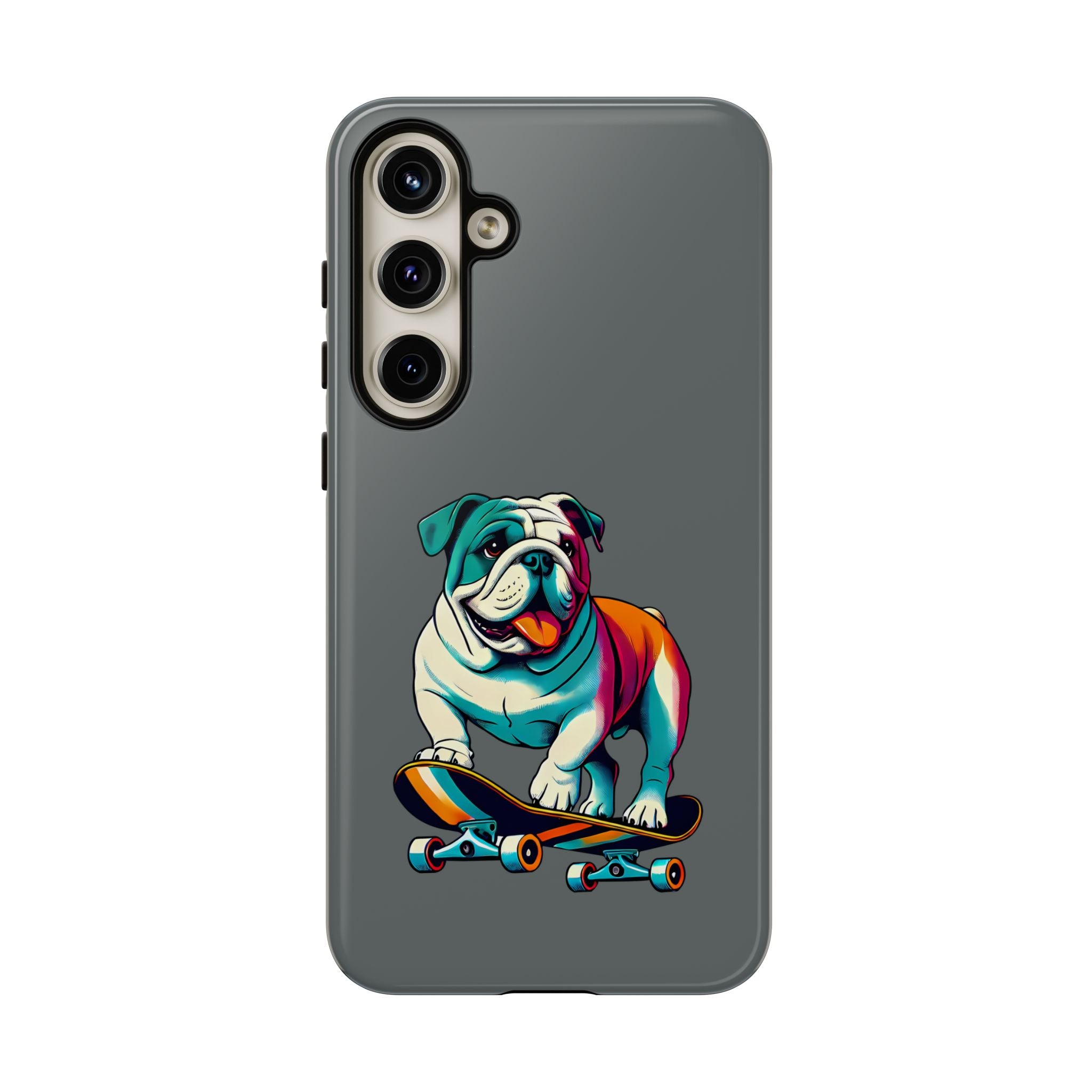 national pet day skateboard bulldog phone case for dog lovers