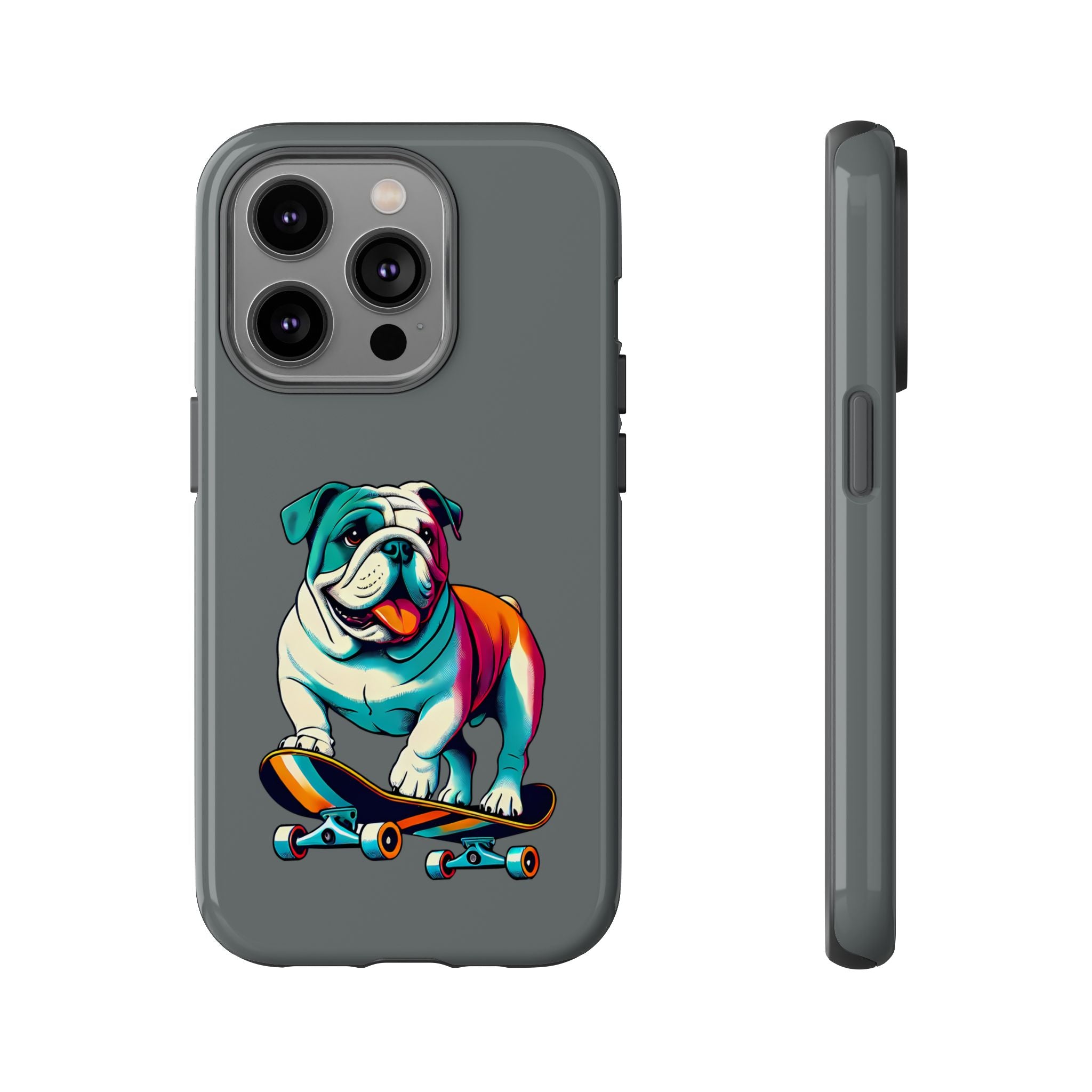 national pet day skateboard bulldog phone case for dog lovers