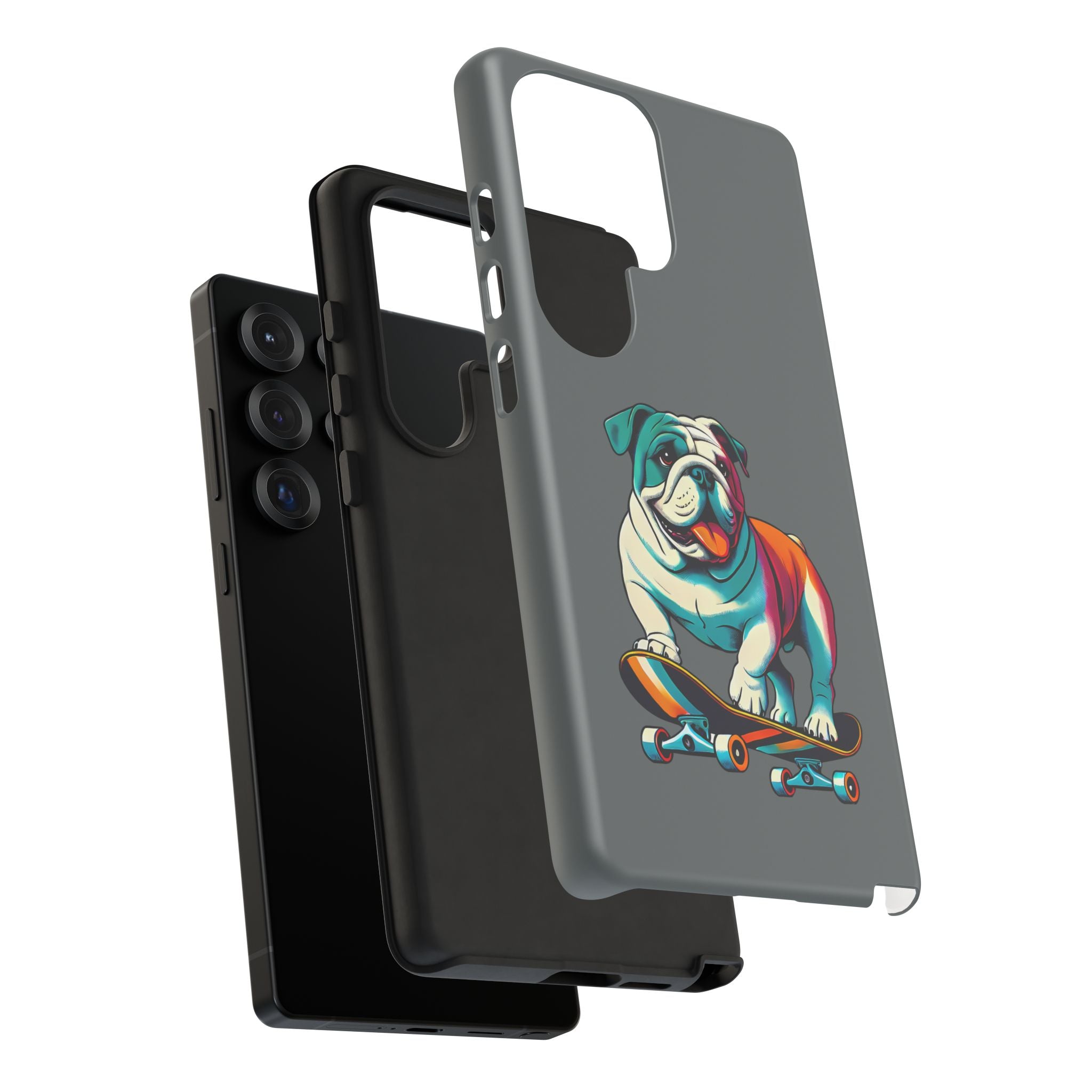 national pet day skateboard bulldog phone case for dog lovers
