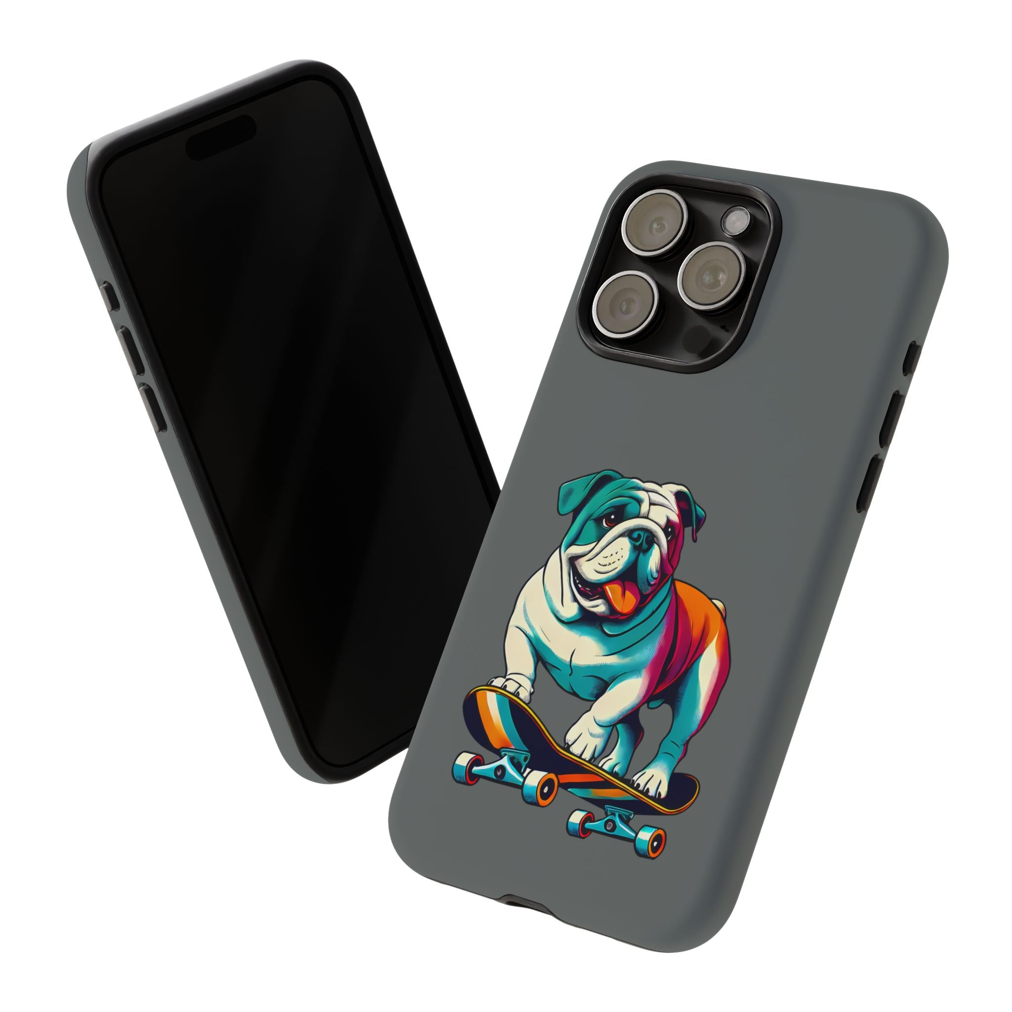 national pet day skateboard bulldog phone case for dog lovers