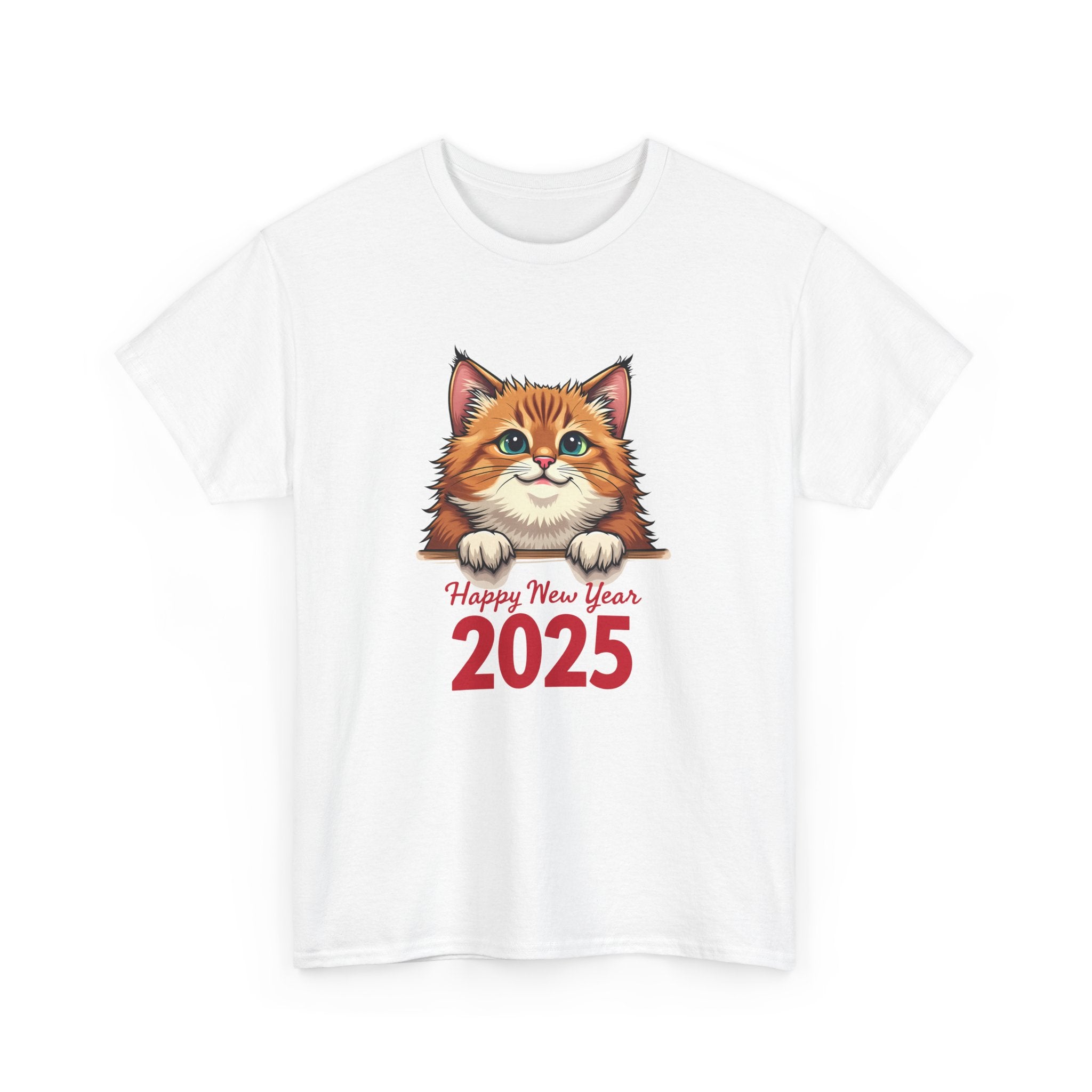 New Year 2025 Cat T-Shirt - Sparkling Festive Gift for Pet Lovers