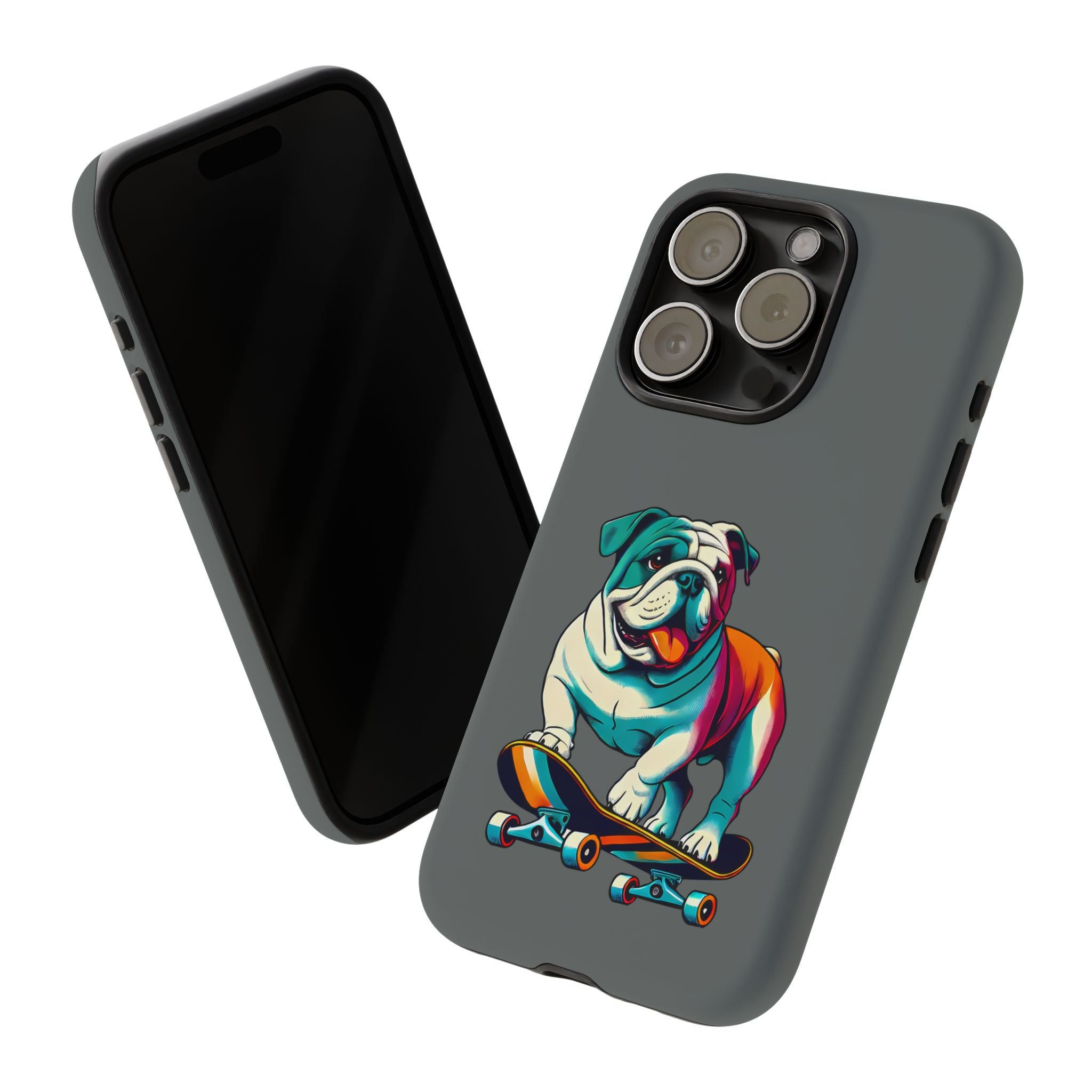 national pet day skateboard bulldog phone case for dog lovers