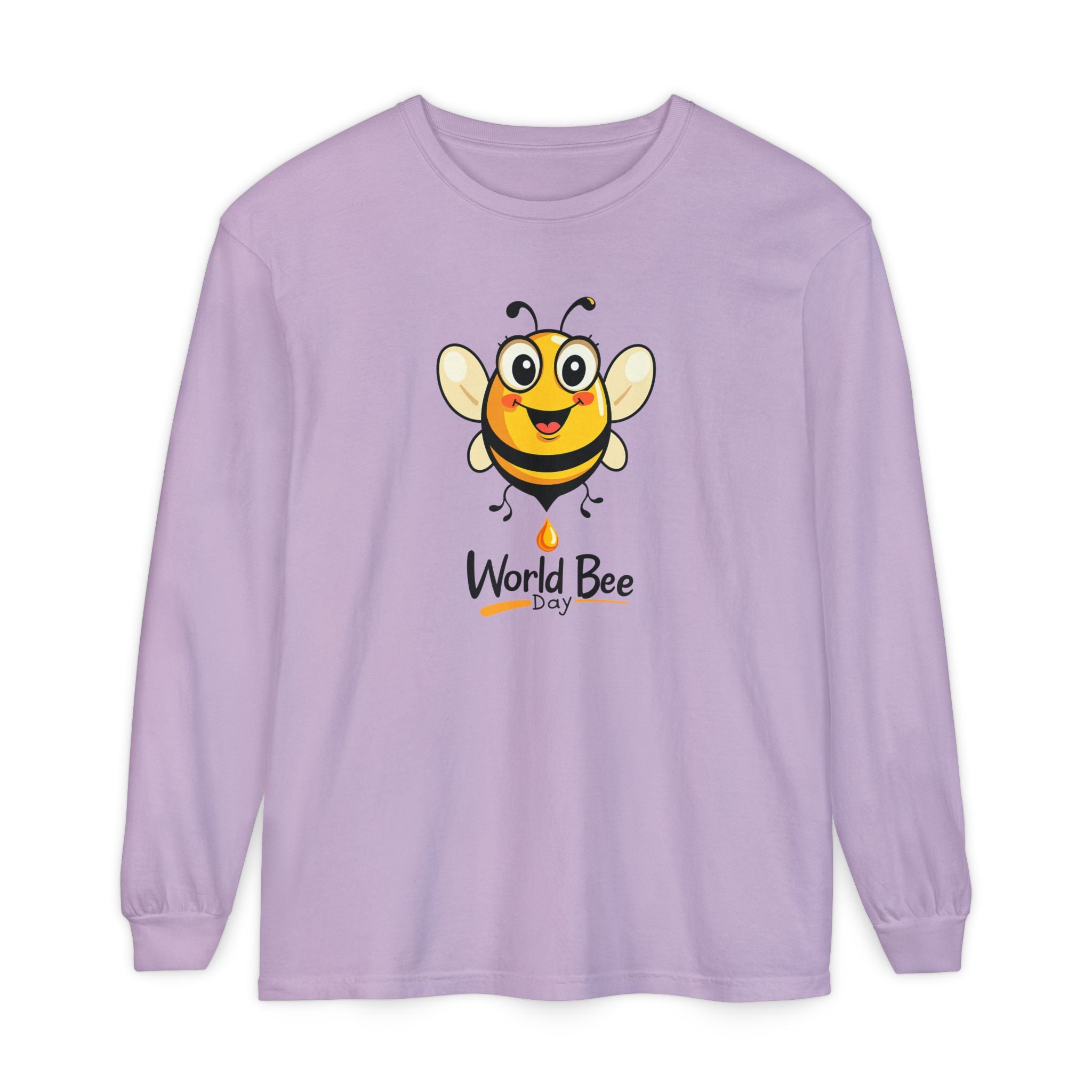 Cheerful Bee Long Sleeve T-Shirt for World Bee Day