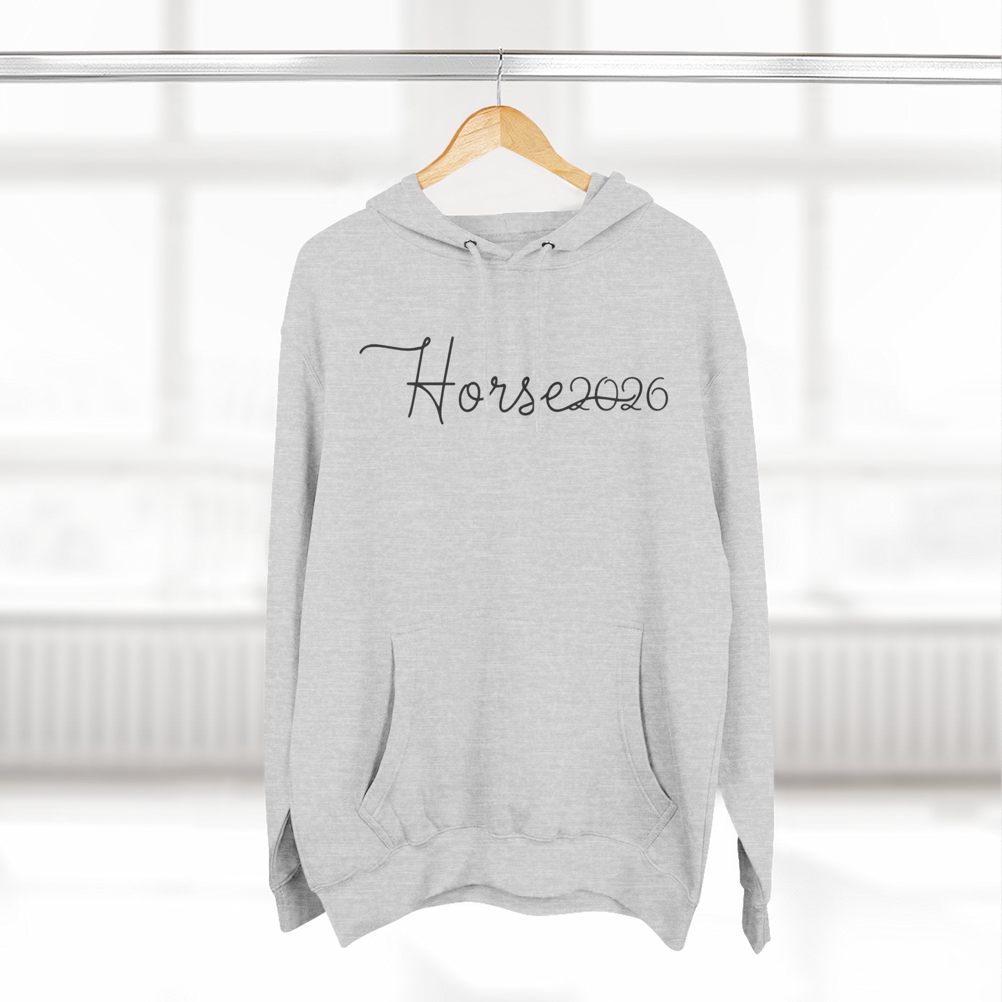 Wireframe Horse Hoodie - Three-Panel Premium Fleece