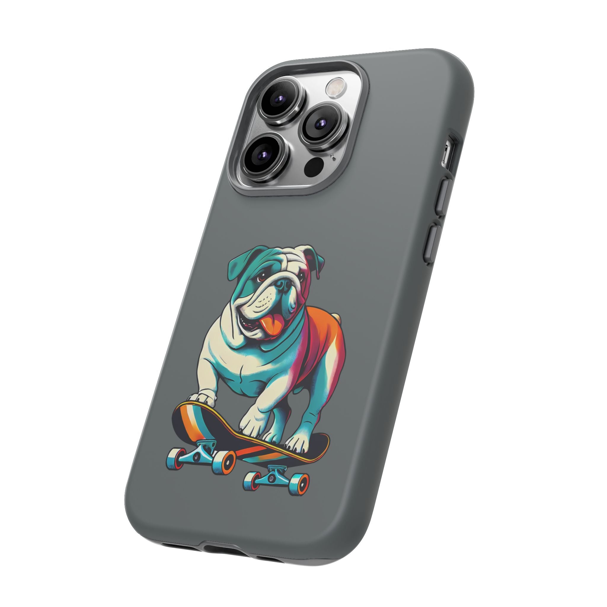 national pet day skateboard bulldog phone case for dog lovers