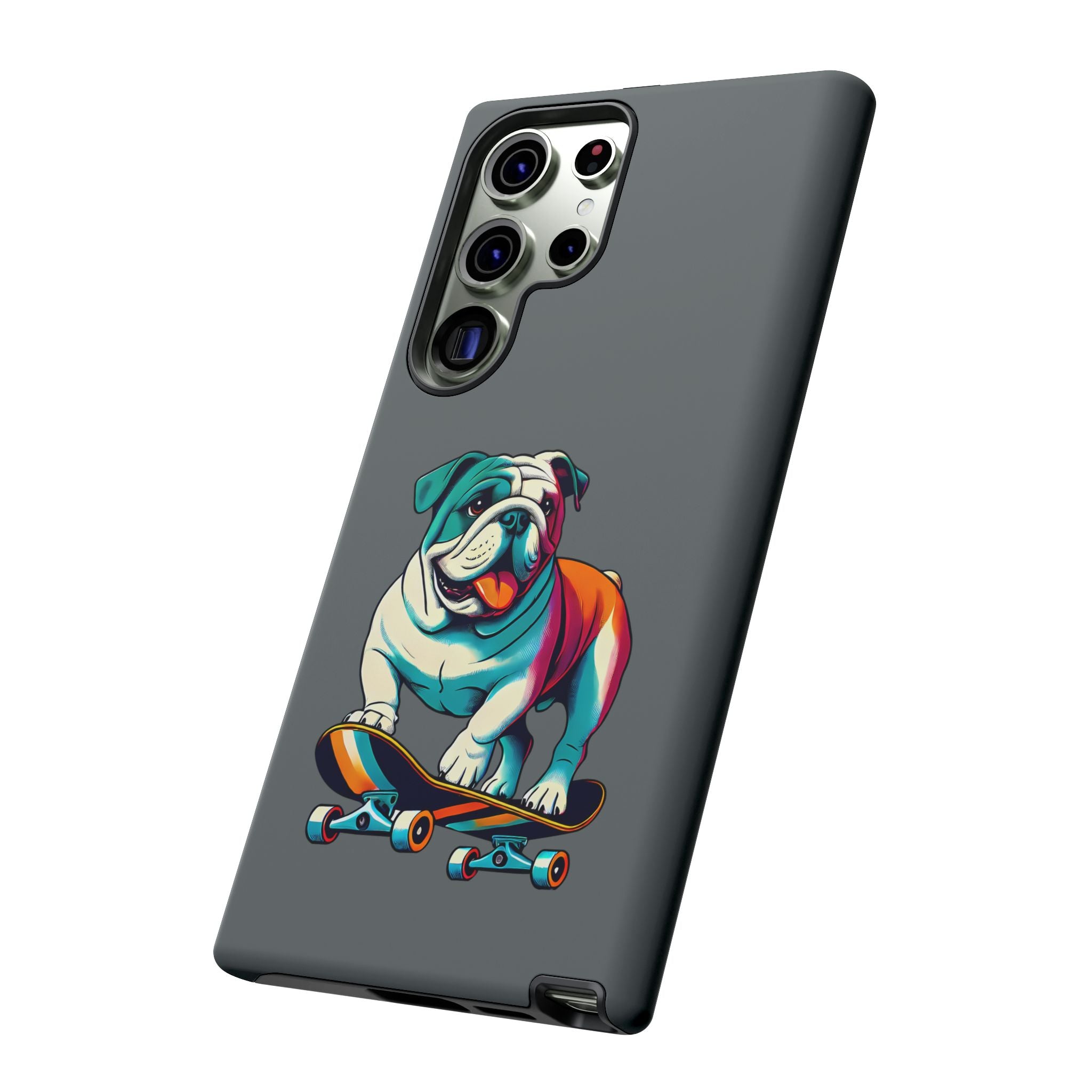 national pet day skateboard bulldog phone case for dog lovers