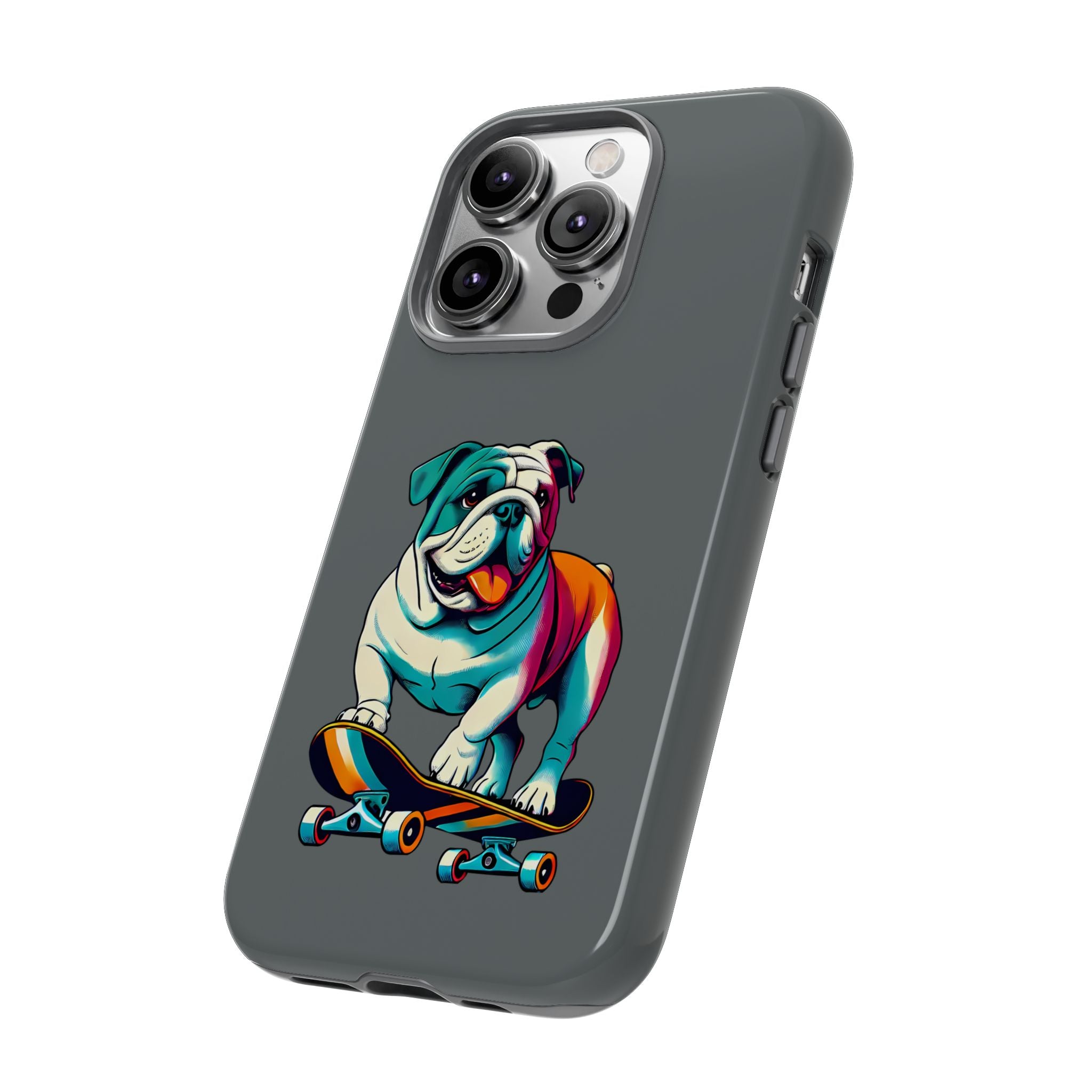 national pet day skateboard bulldog phone case for dog lovers