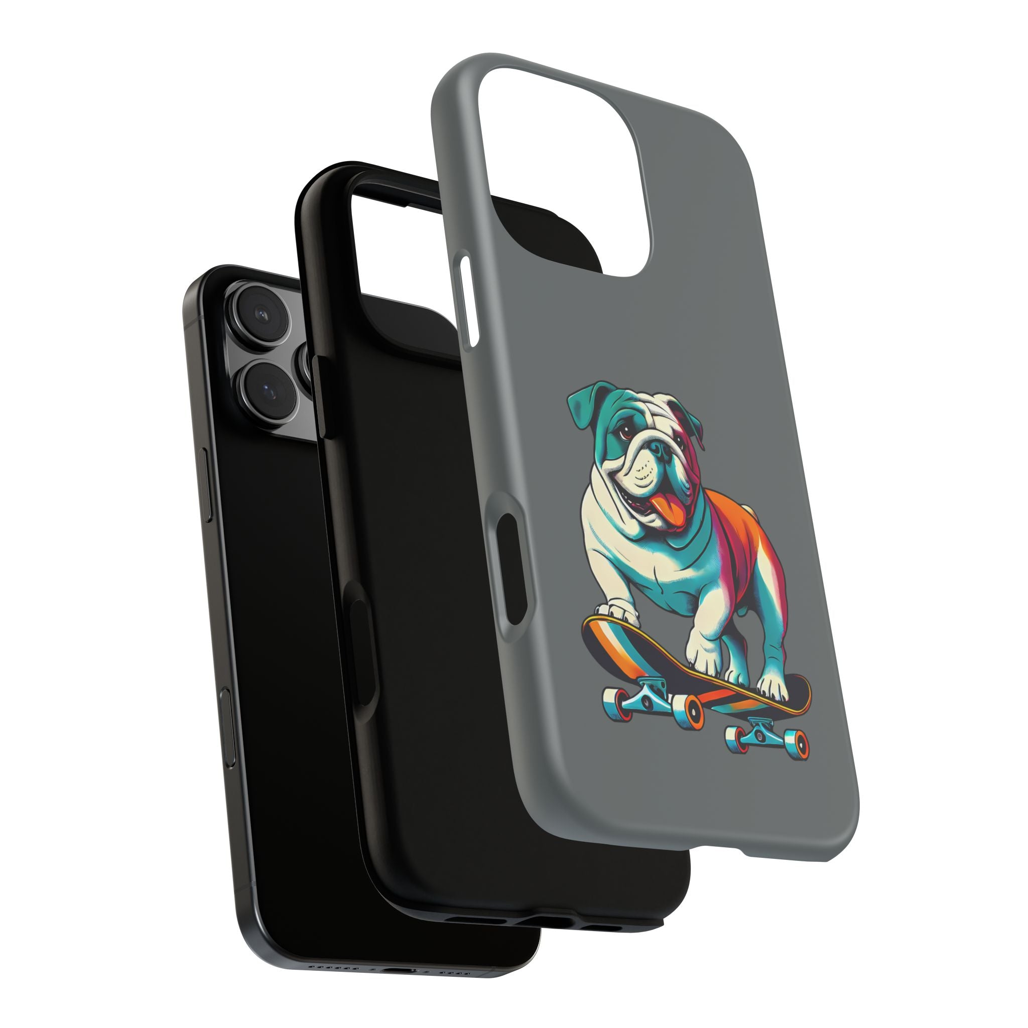 national pet day skateboard bulldog phone case for dog lovers