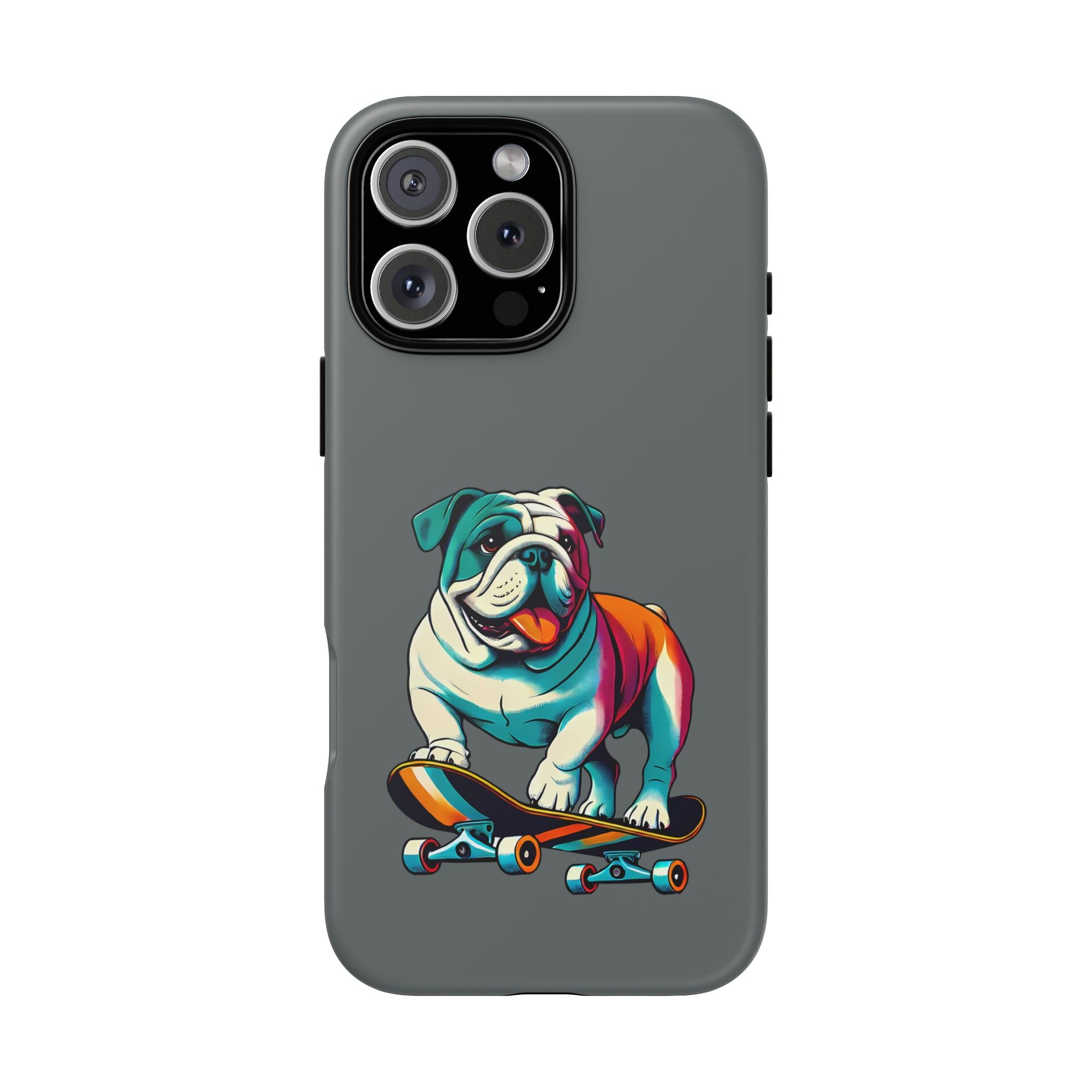 national pet day skateboard bulldog phone case for dog lovers