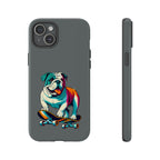 national pet day skateboard bulldog phone case for dog lovers