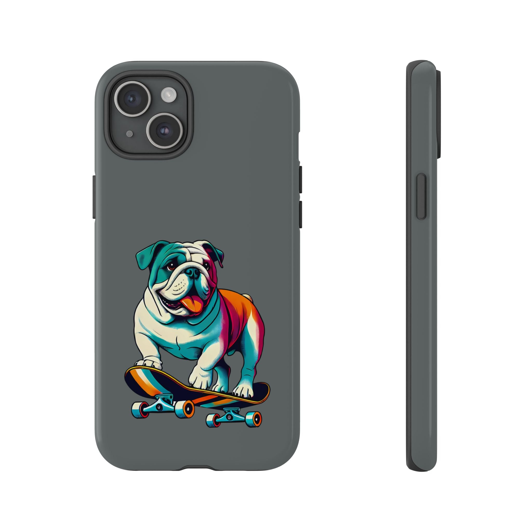 national pet day skateboard bulldog phone case for dog lovers