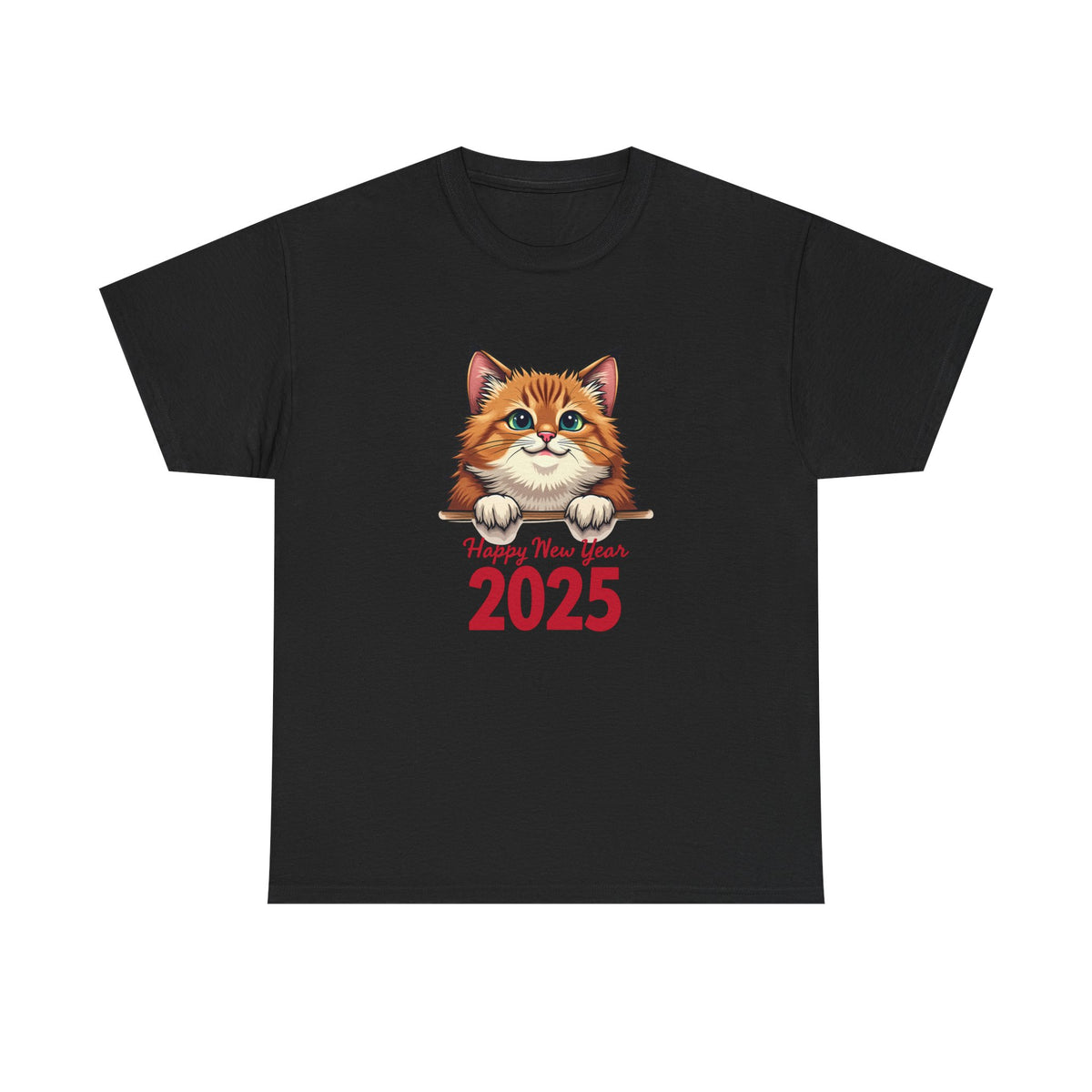 New Year 2025 Cat T-Shirt - Sparkling Festive Gift for Pet Lovers