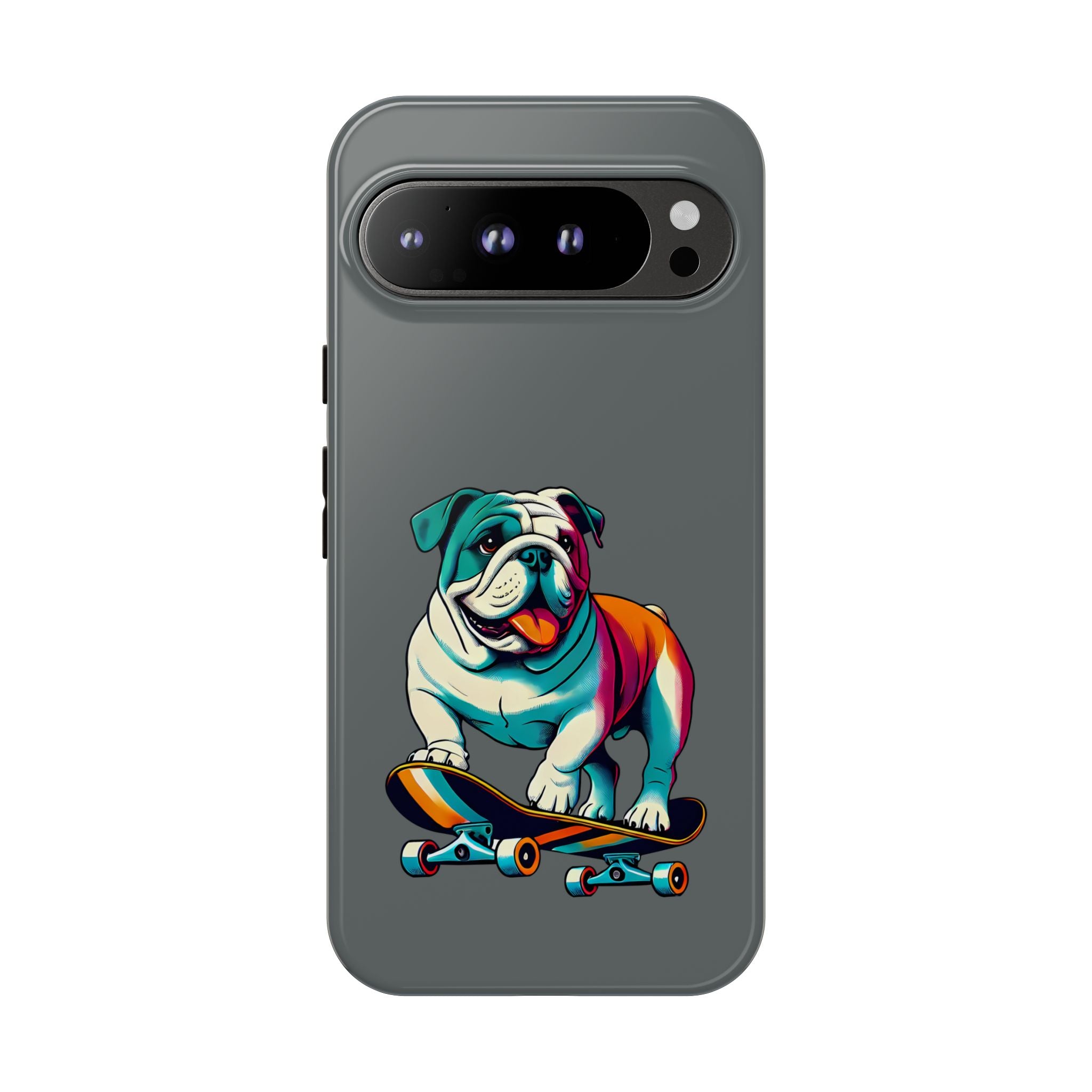 national pet day skateboard bulldog phone case for dog lovers