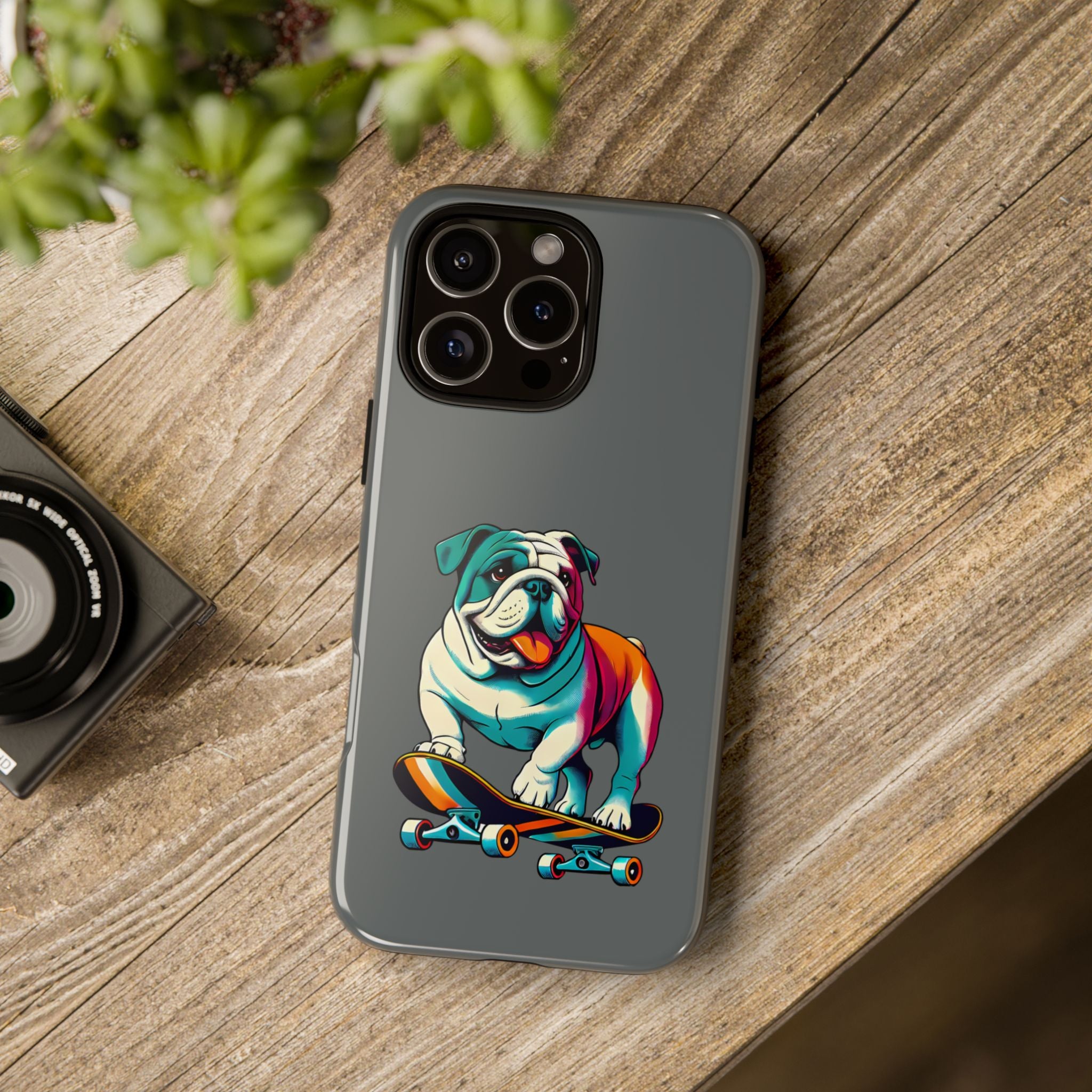 national pet day skateboard bulldog phone case for dog lovers