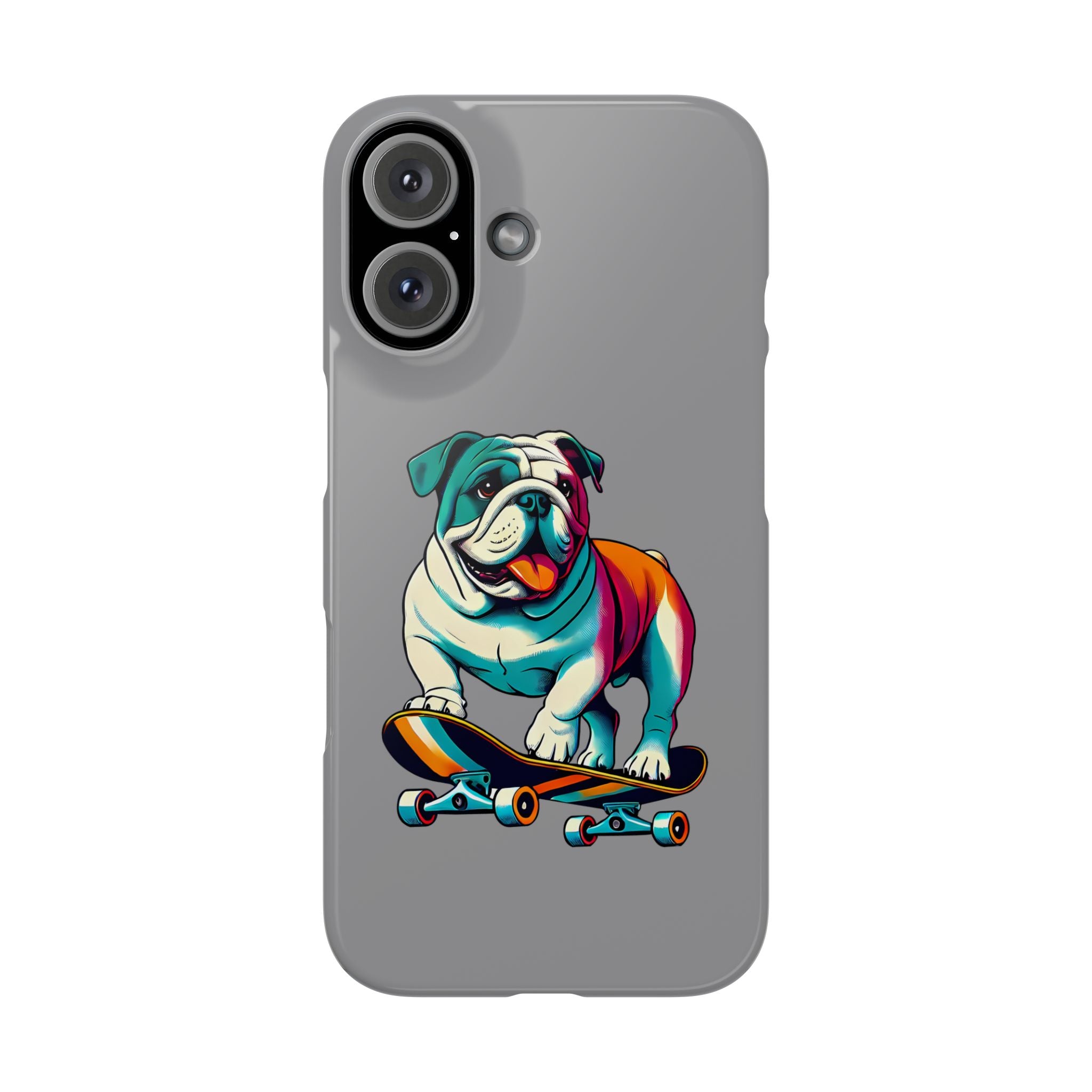Slim Phone Case - Skateboarding Bulldog Pet Lover Gift