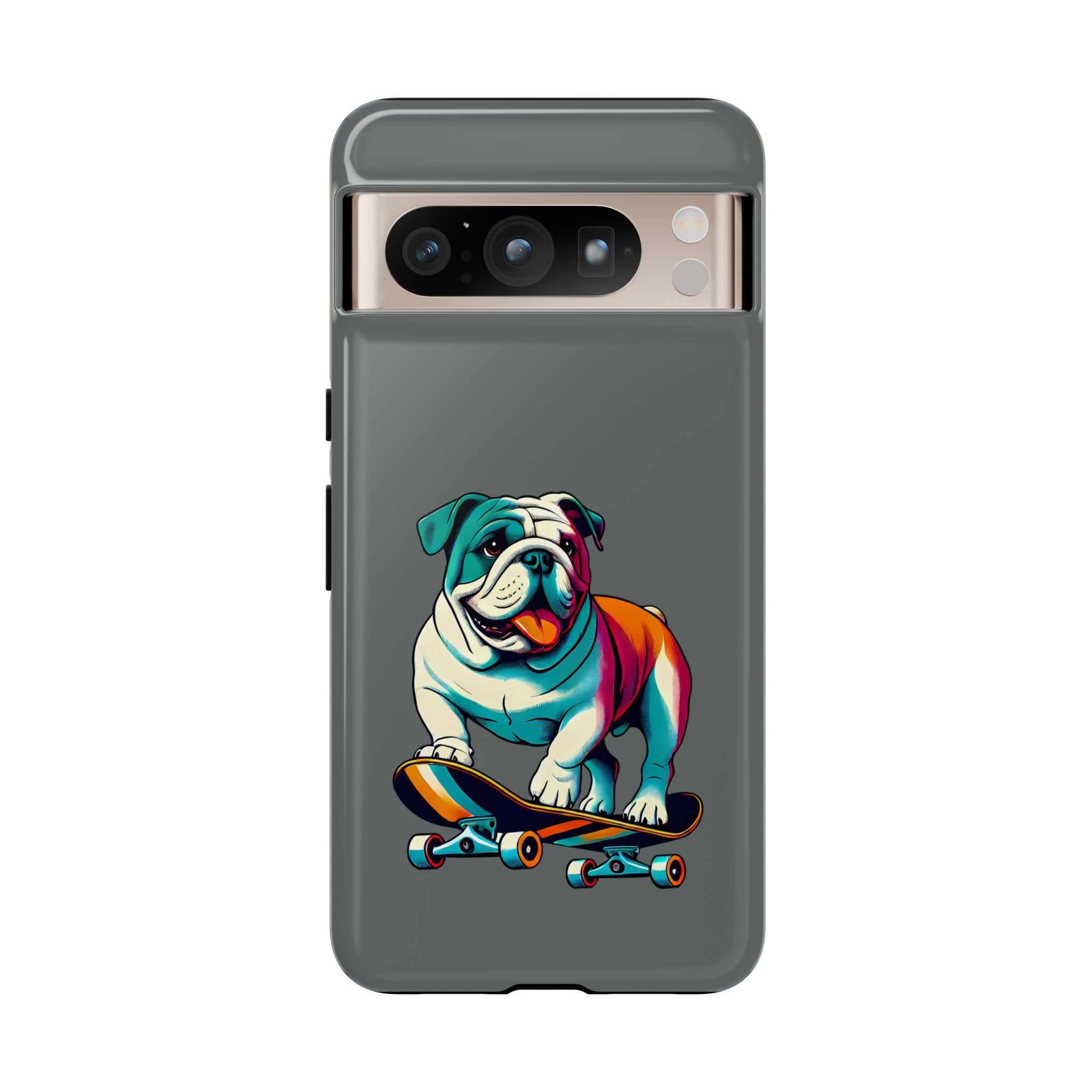 national pet day skateboard bulldog phone case for dog lovers