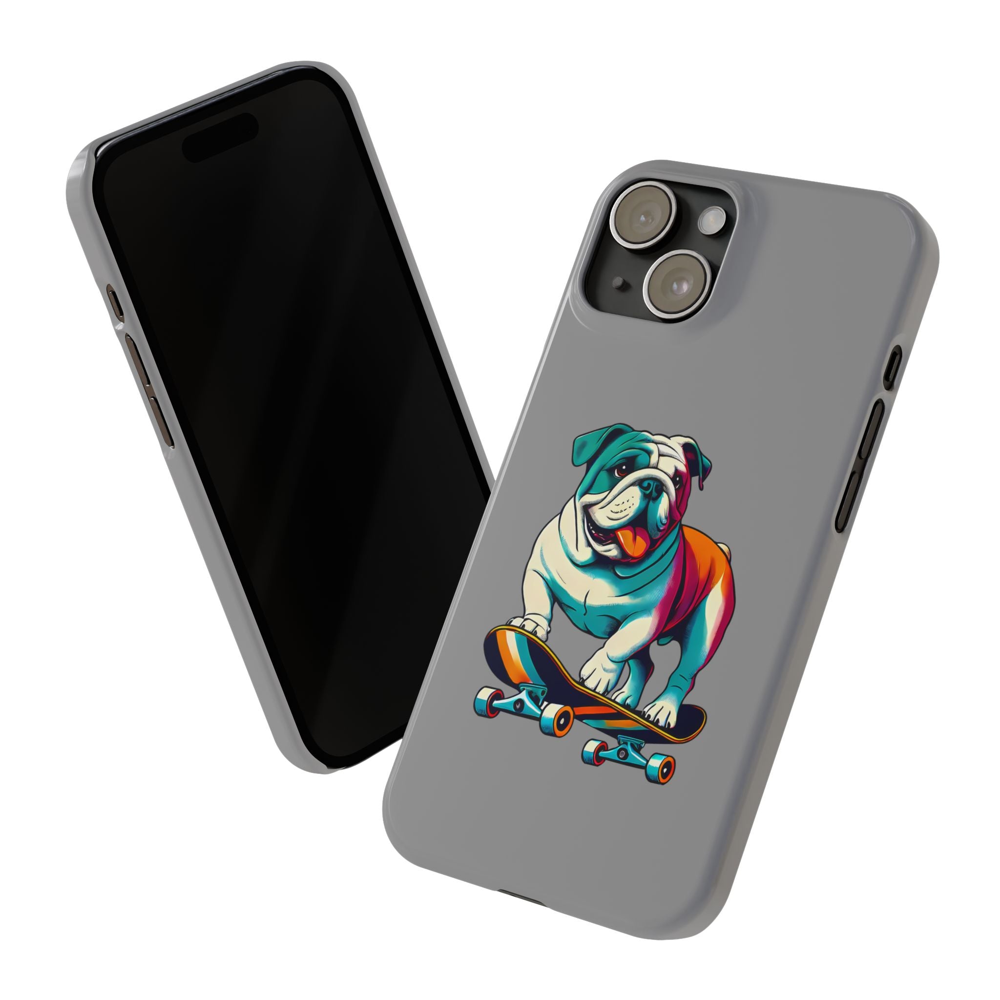 Slim Phone Case - Skateboarding Bulldog Pet Lover Gift