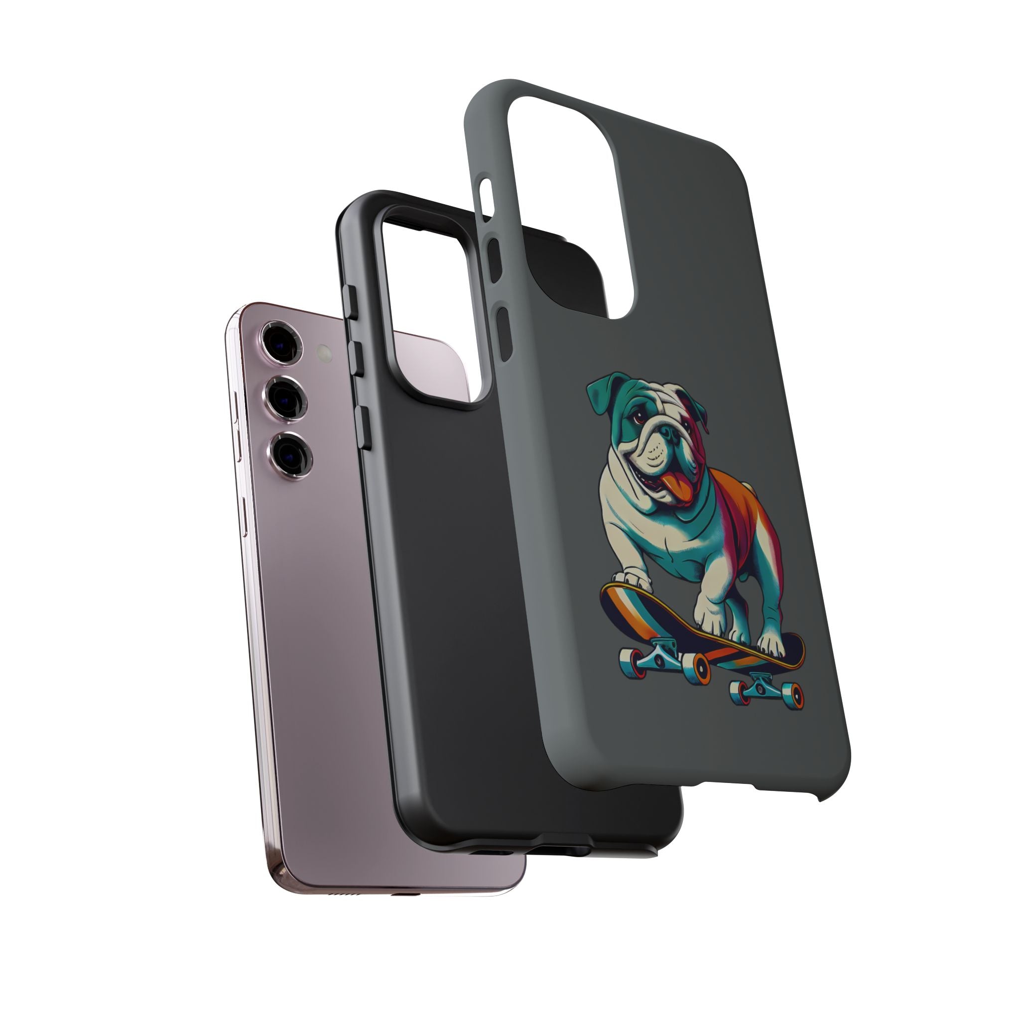 national pet day skateboard bulldog phone case for dog lovers