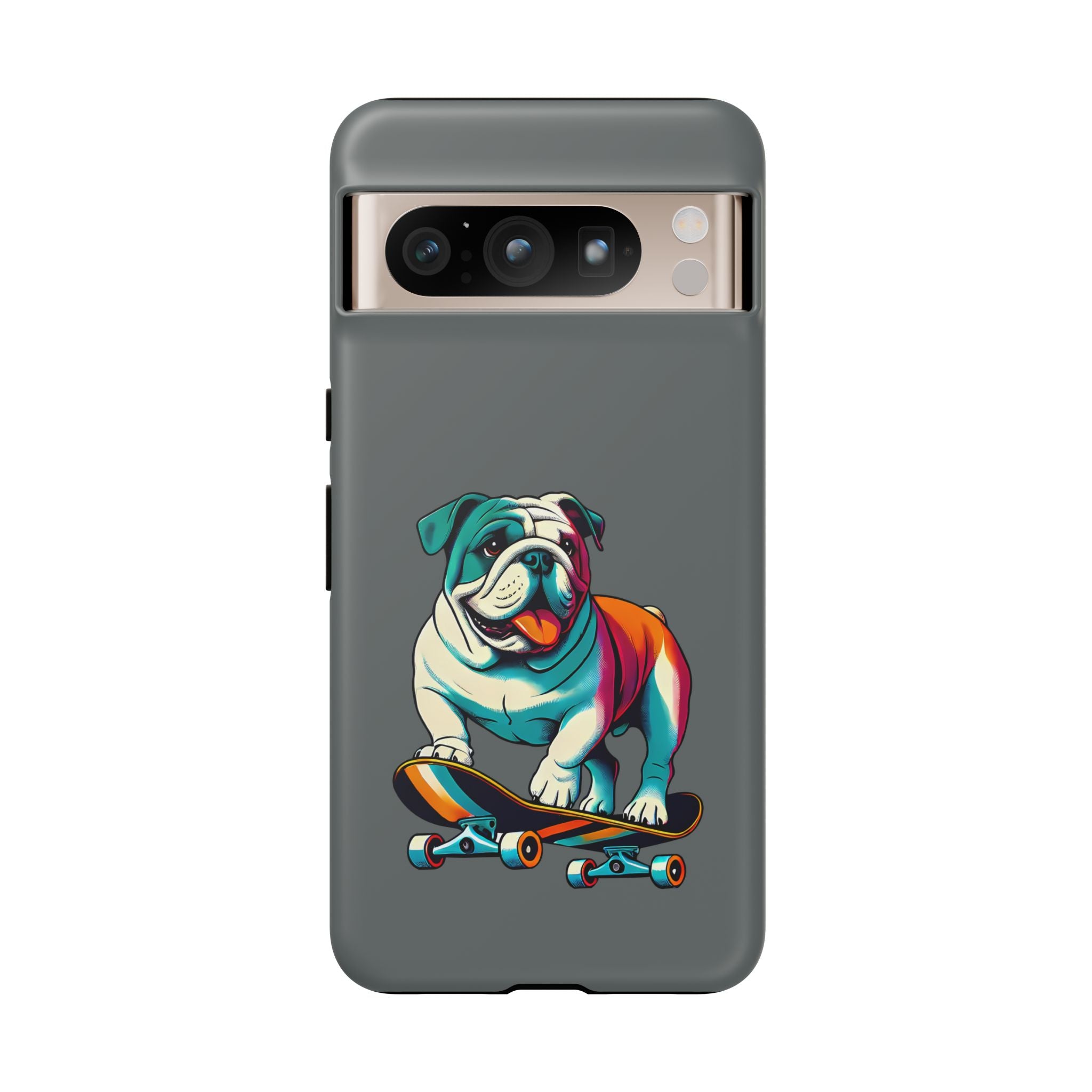 national pet day skateboard bulldog phone case for dog lovers