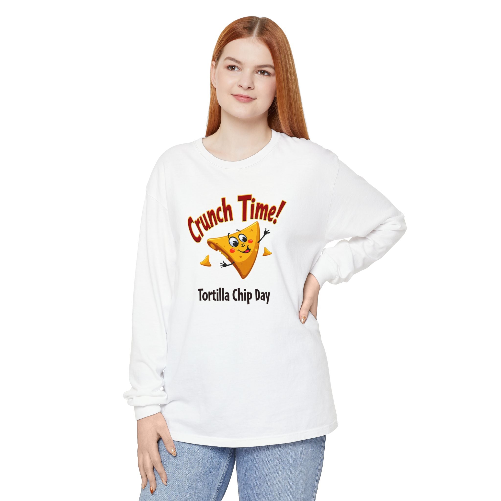Funny Crunch Time Tortilla Chip Day Long Sleeve T-Shirt