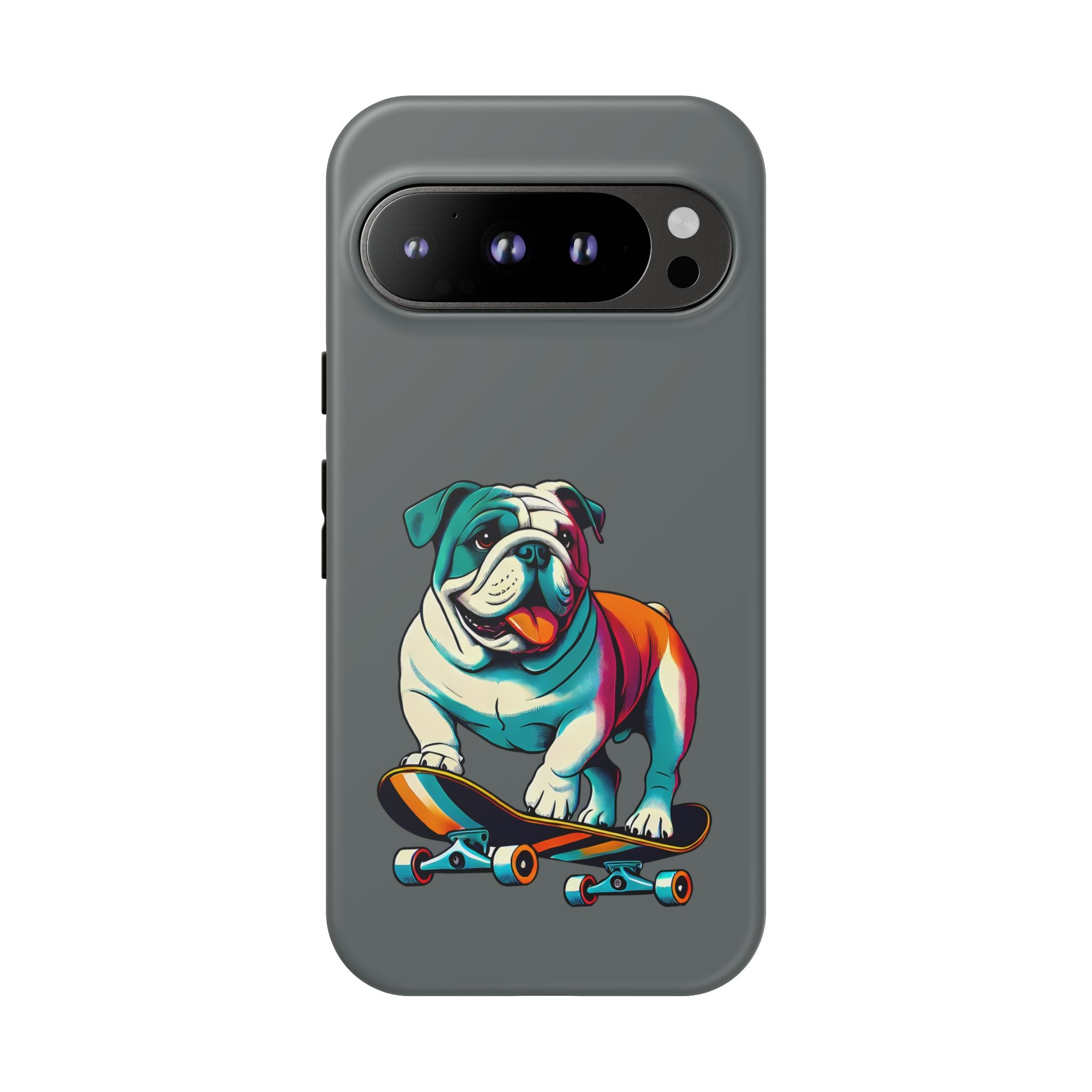 national pet day skateboard bulldog phone case for dog lovers