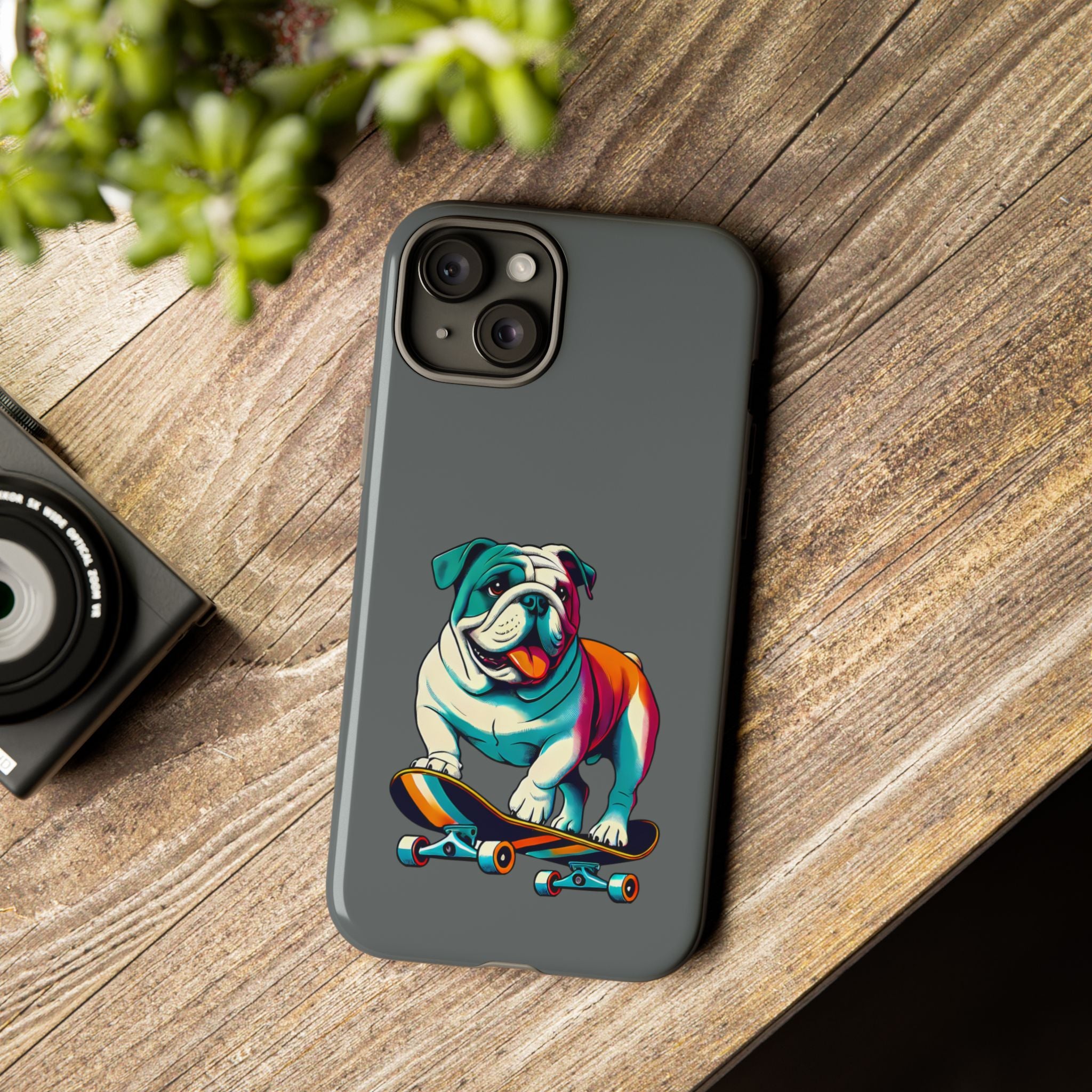 national pet day skateboard bulldog phone case for dog lovers