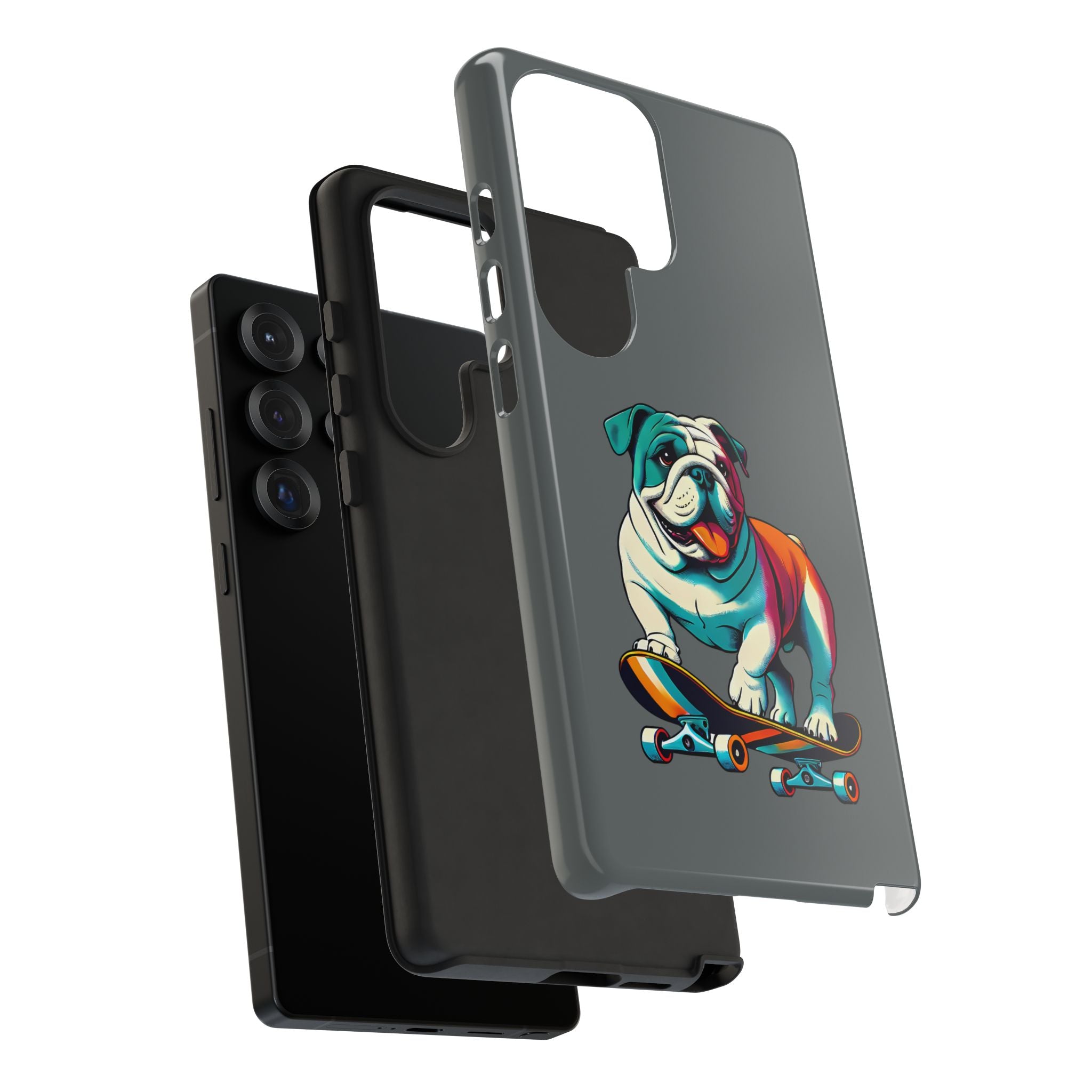 national pet day skateboard bulldog phone case for dog lovers