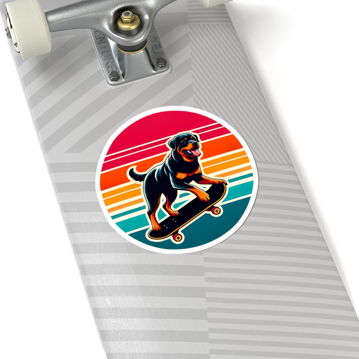 Vintage Skateboarding Dog Kiss-Cut Stickers - Waterproof Decals for Laptops