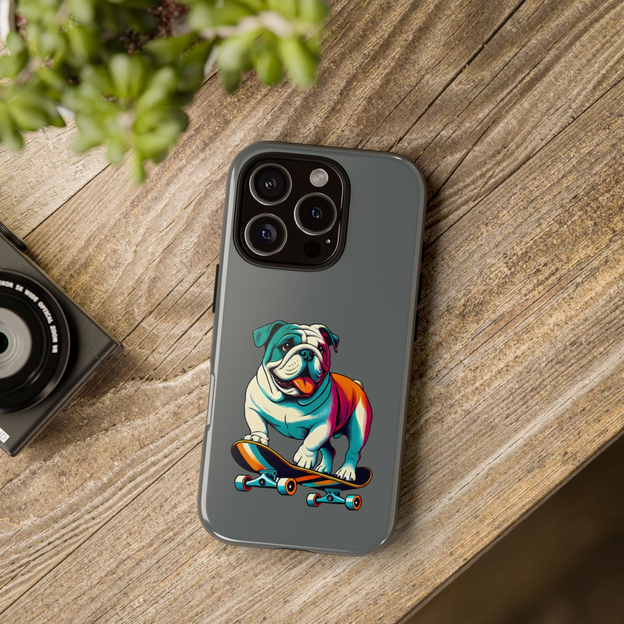 national pet day skateboard bulldog phone case for dog lovers