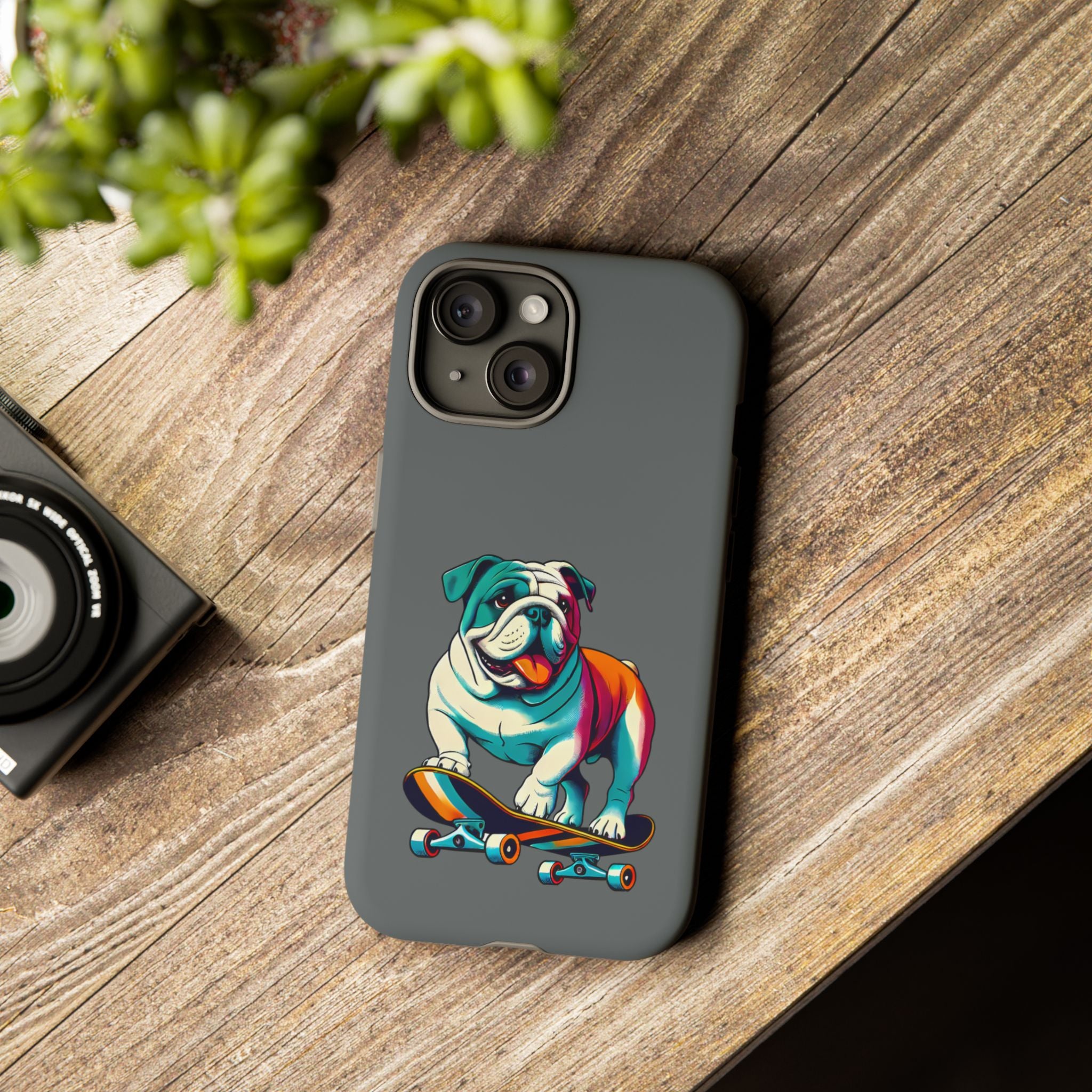 national pet day skateboard bulldog phone case for dog lovers