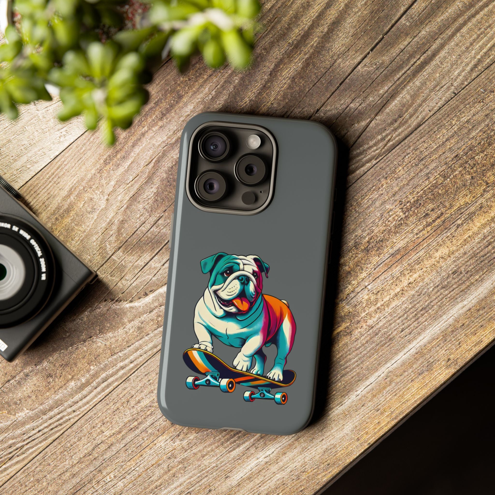 national pet day skateboard bulldog phone case for dog lovers