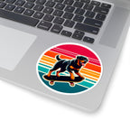 love your pet day retro rottweiler stickers - skateboard dog