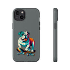 national pet day skateboard bulldog phone case for dog lovers