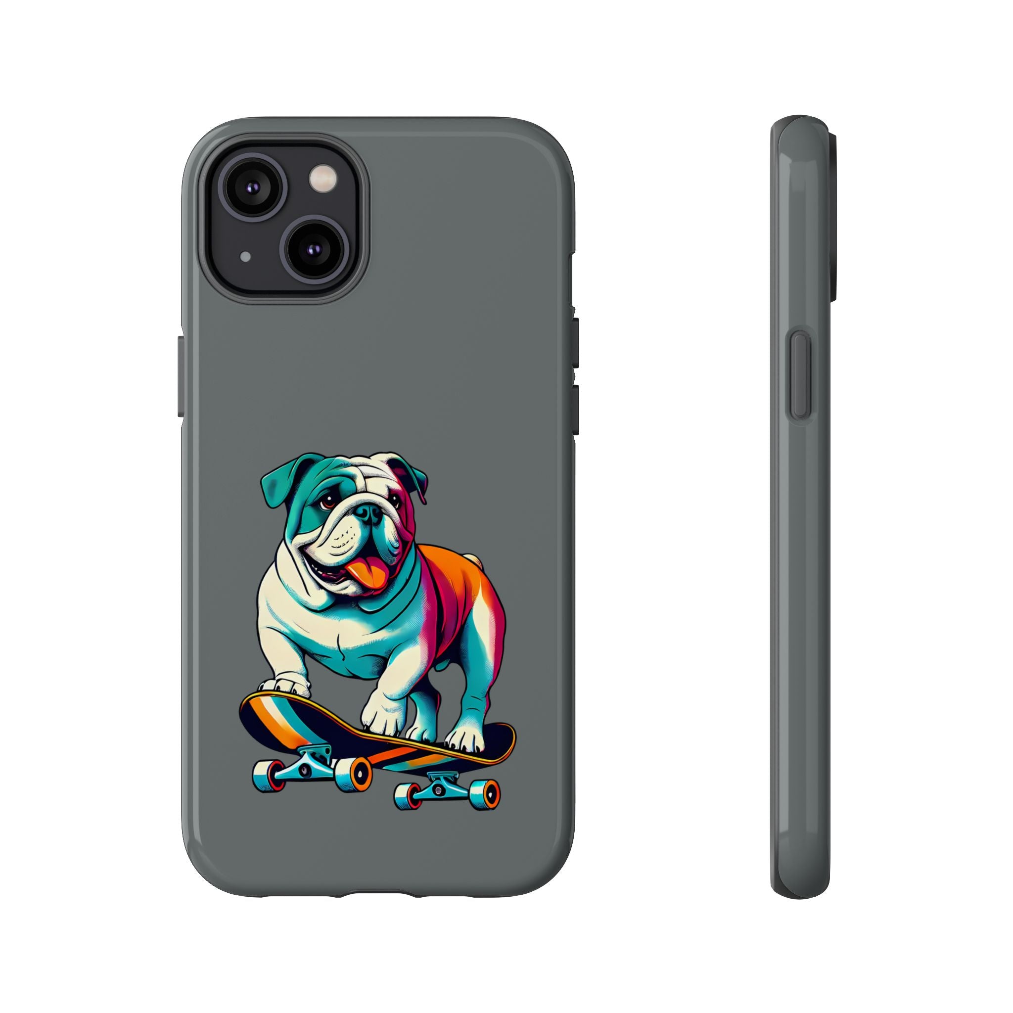 national pet day skateboard bulldog phone case for dog lovers