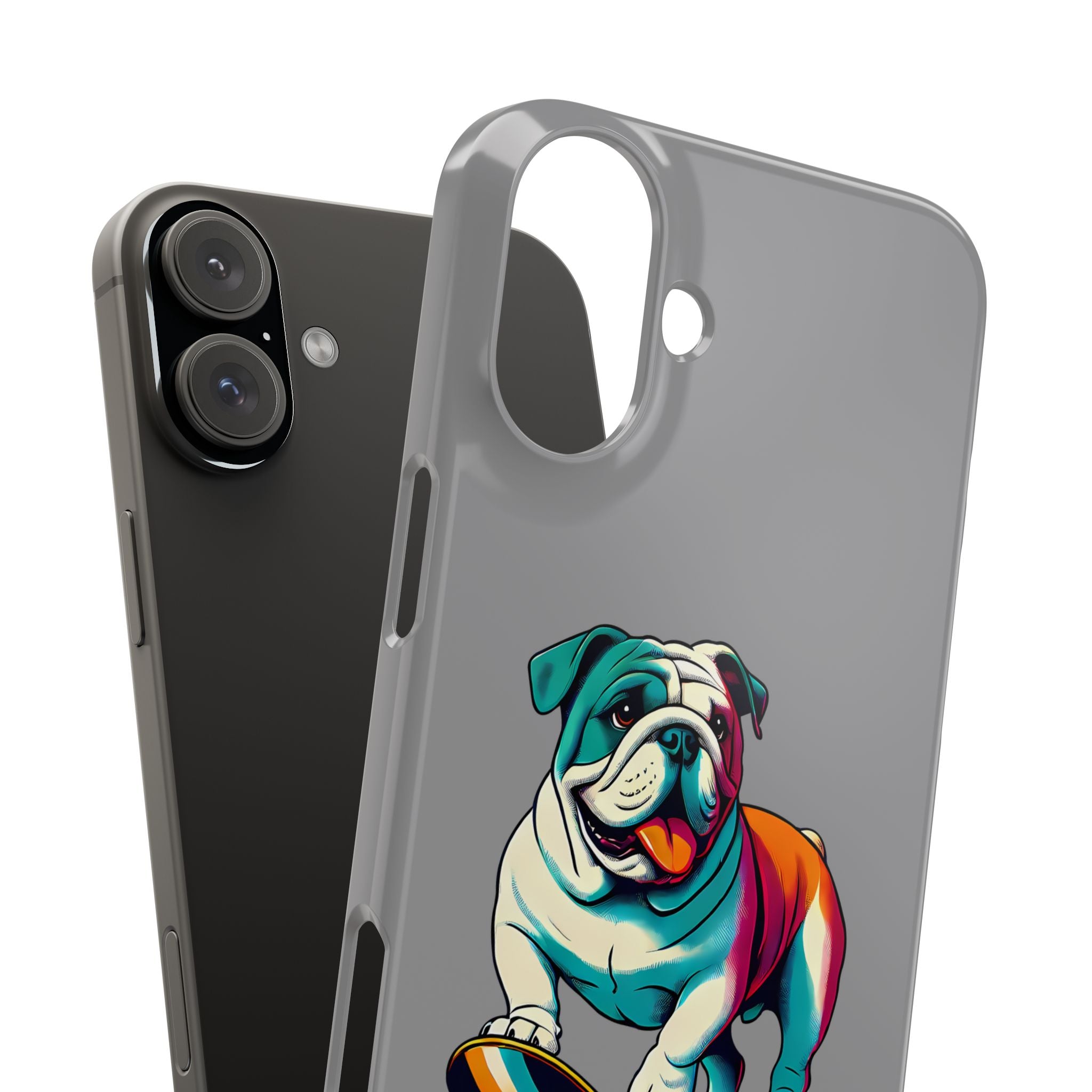 Slim Phone Case - Skateboarding Bulldog Pet Lover Gift