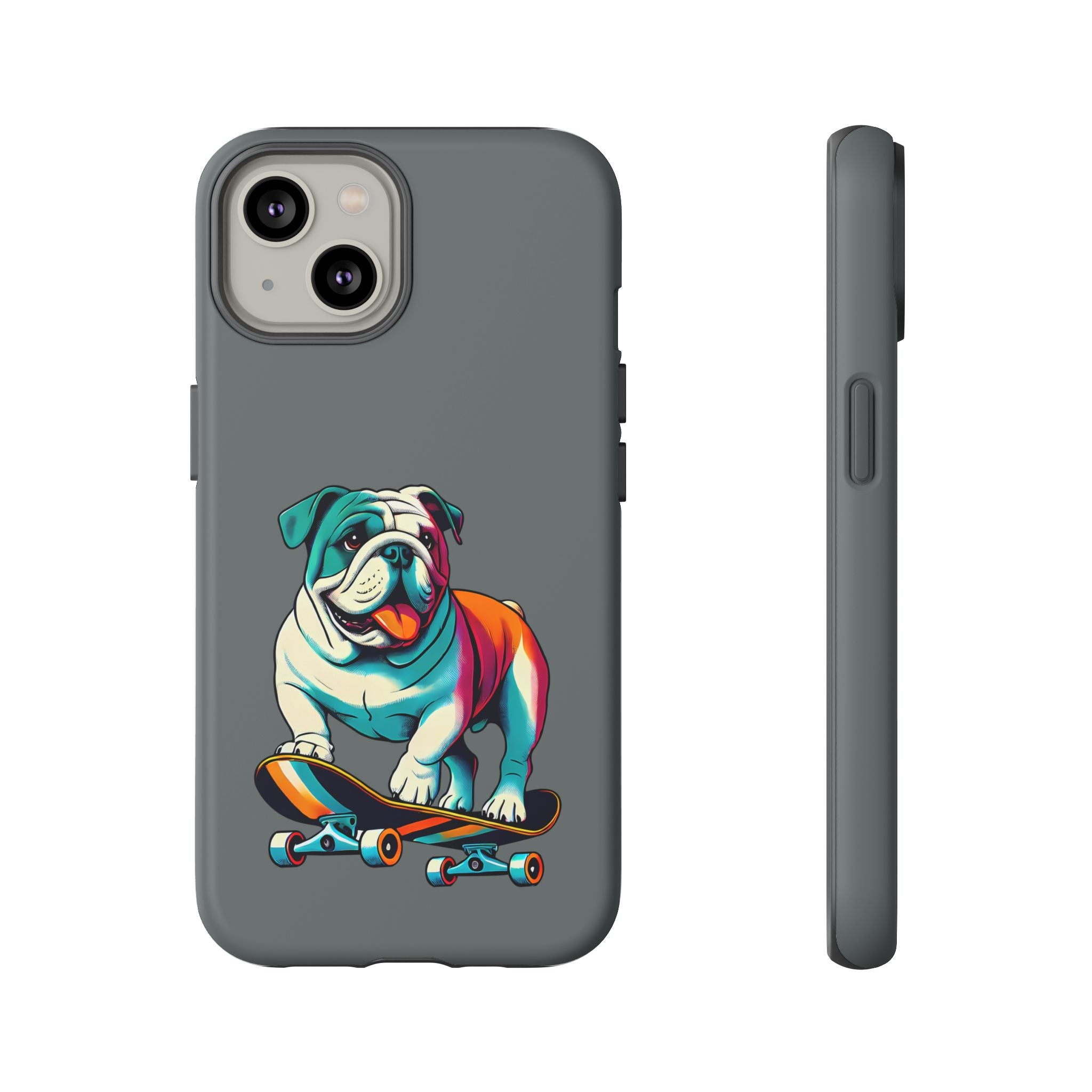 national pet day skateboard bulldog phone case for dog lovers