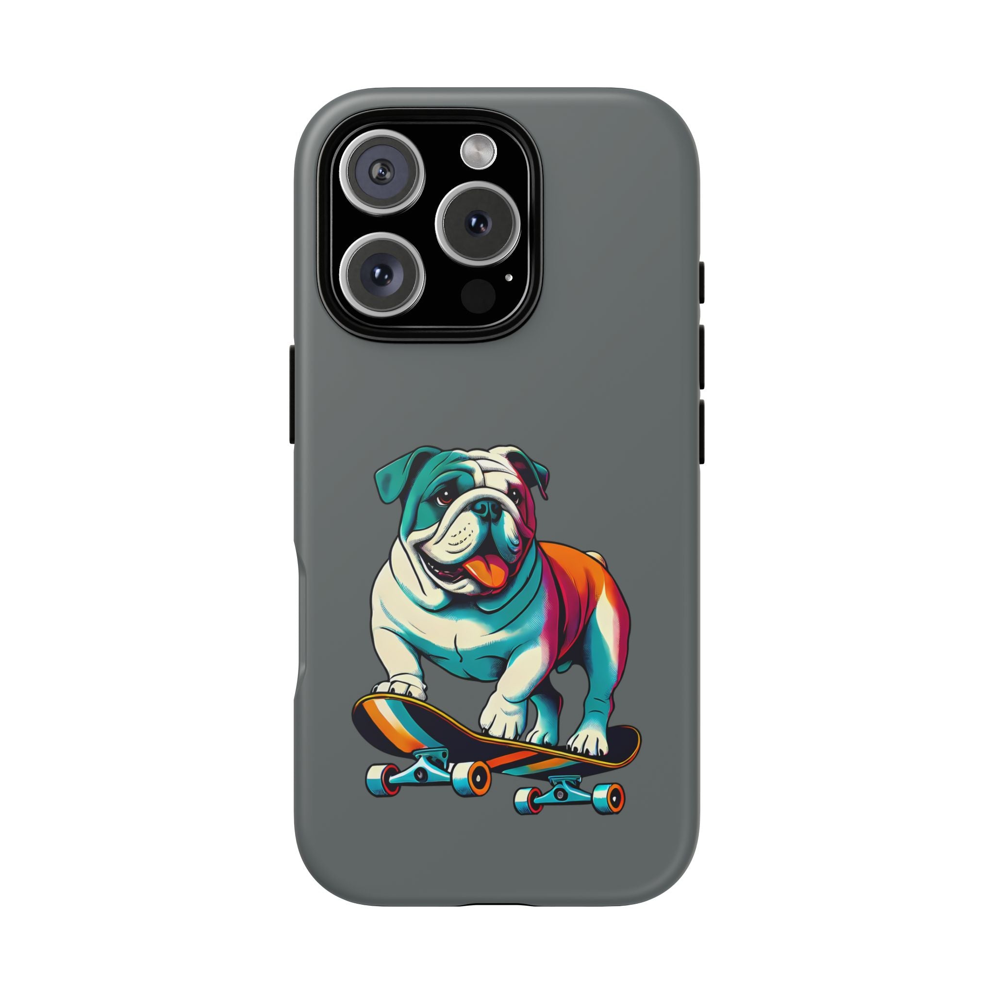 national pet day skateboard bulldog phone case for dog lovers