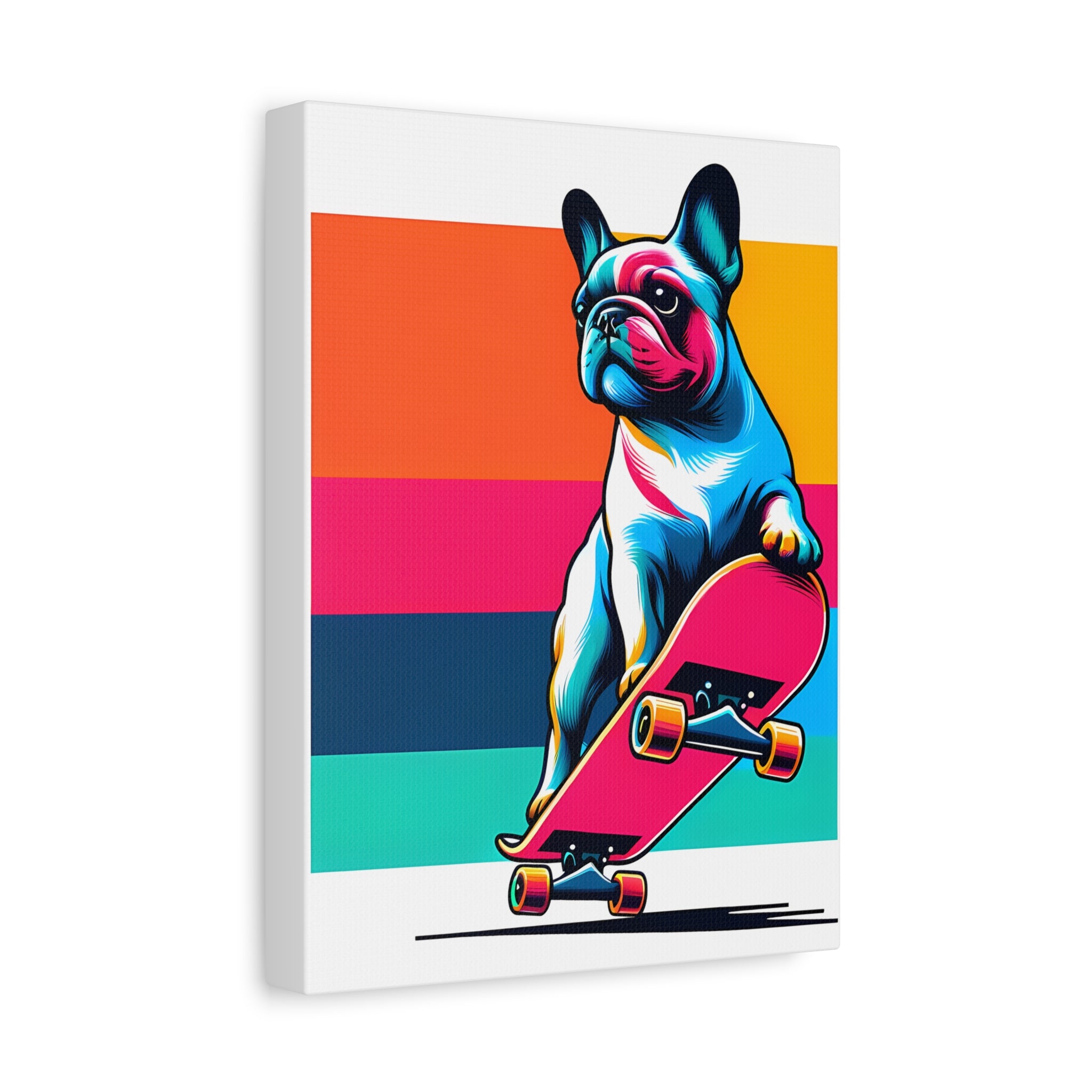national pet day french bulldog colorful poster wall art