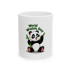 world wildlife day panda mug - gift for animal lovers ceramic cup